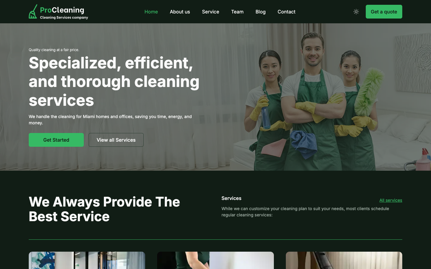 ProCleaning website template preview 2