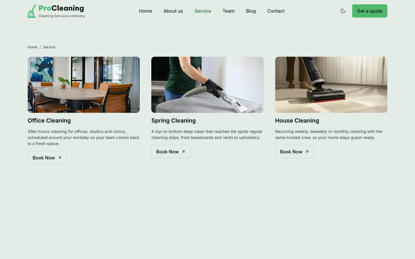 ProCleaning website template preview 5