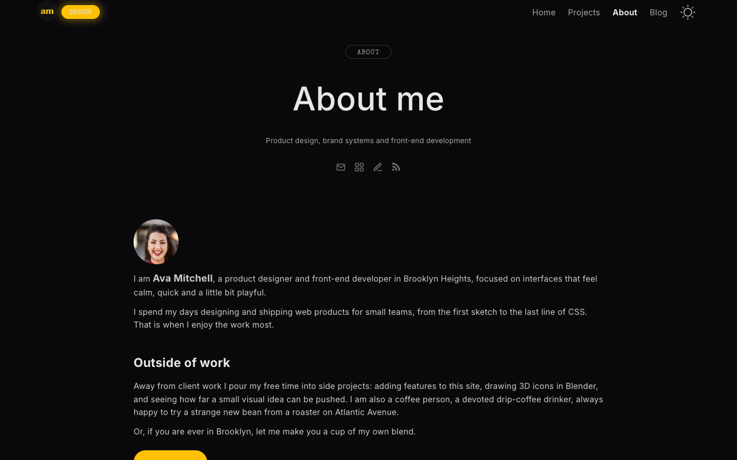 Public Portfolio website template preview 3