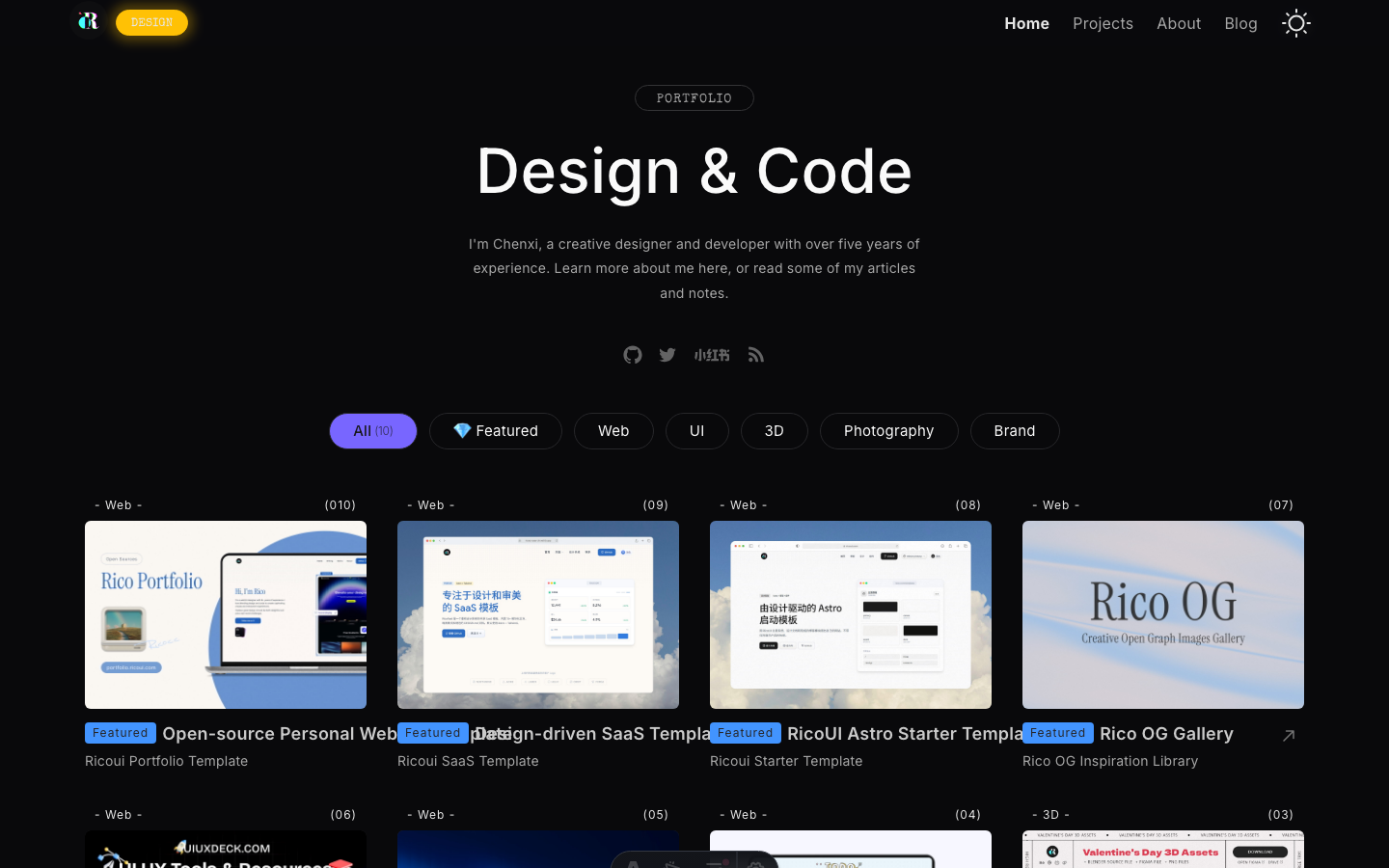 Public Portfolio website template — page 2