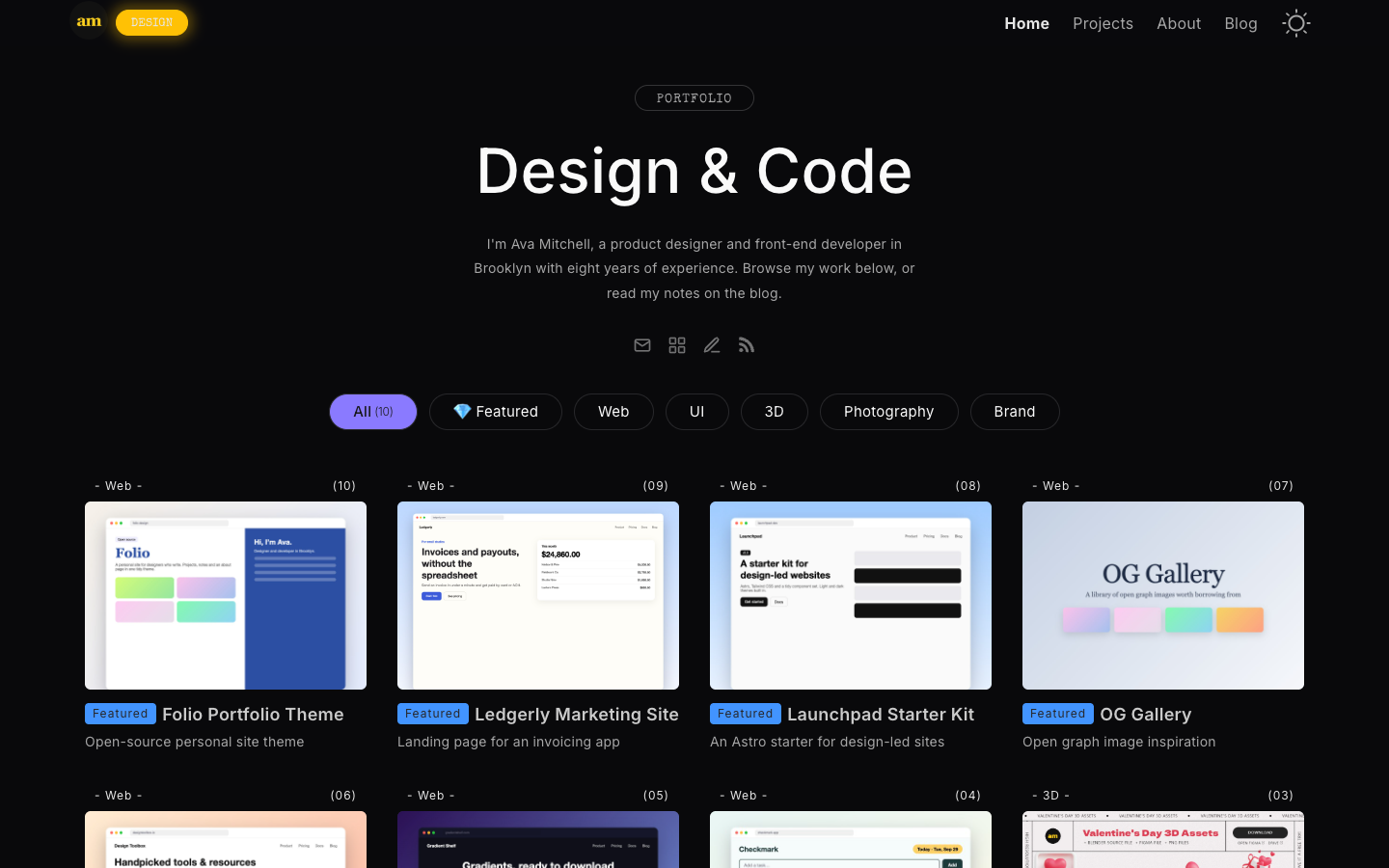 Public Portfolio website template preview 2