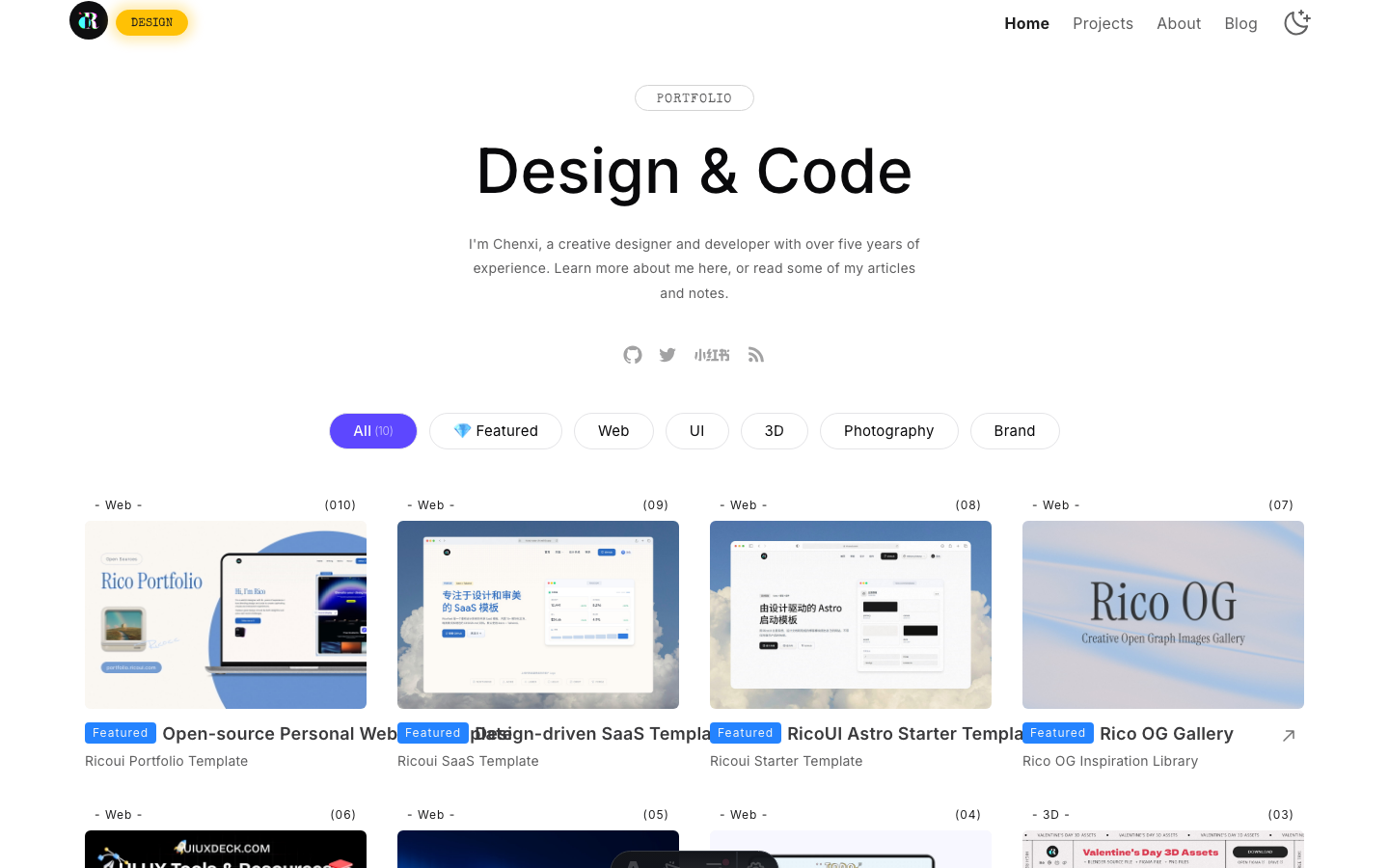 Public Portfolio website template preview