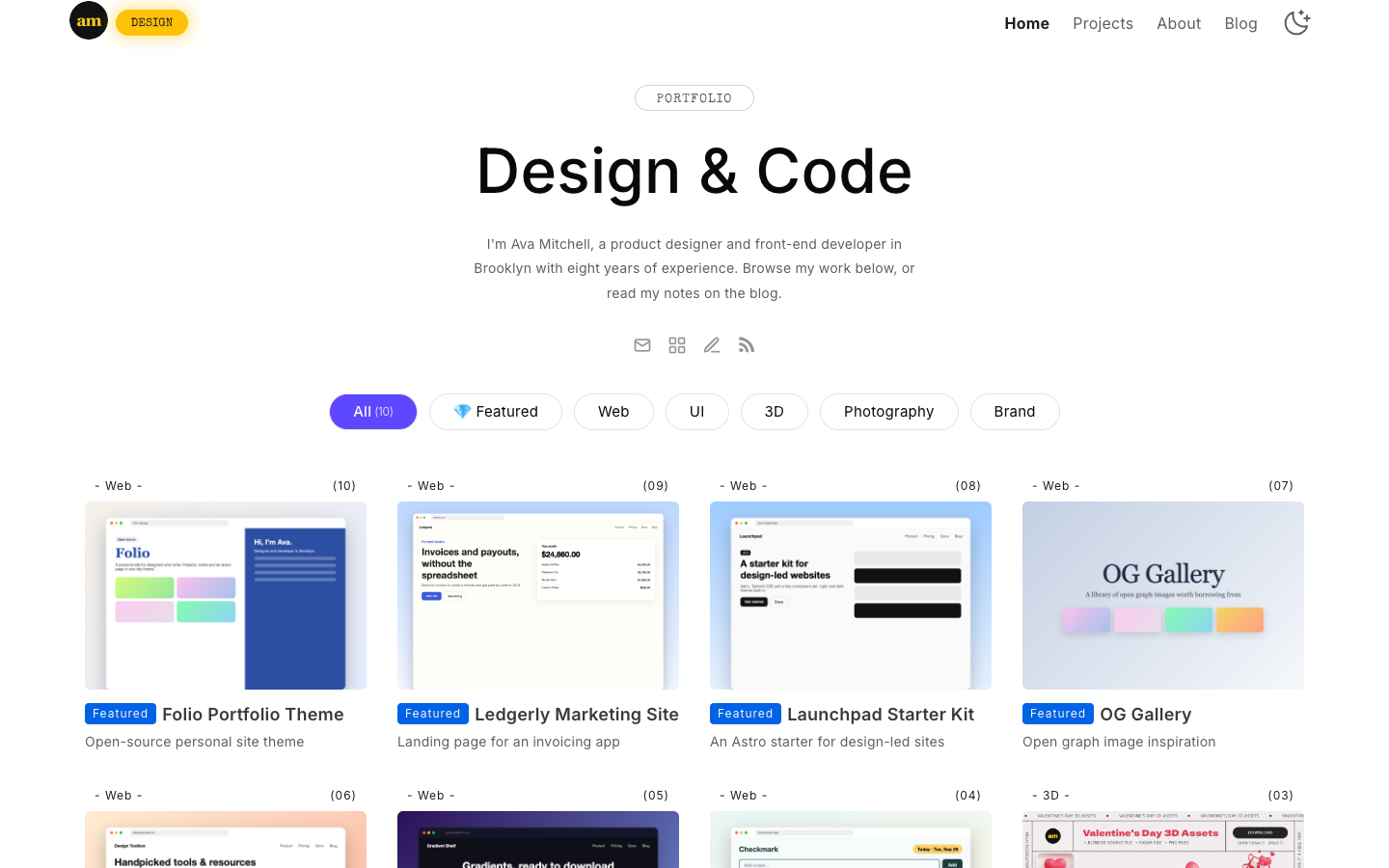 Public Portfolio website template preview