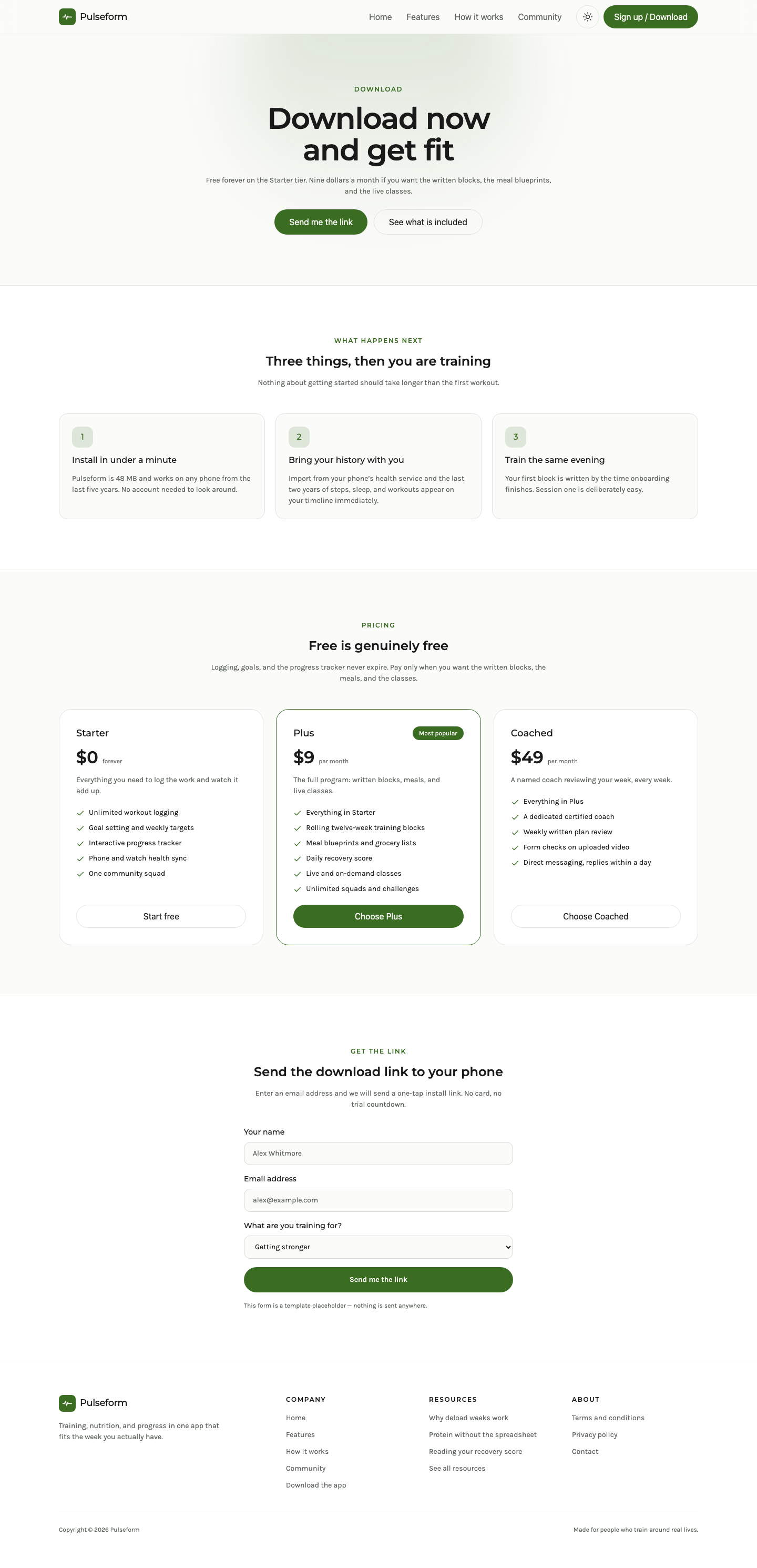 Pulseform website template preview 8