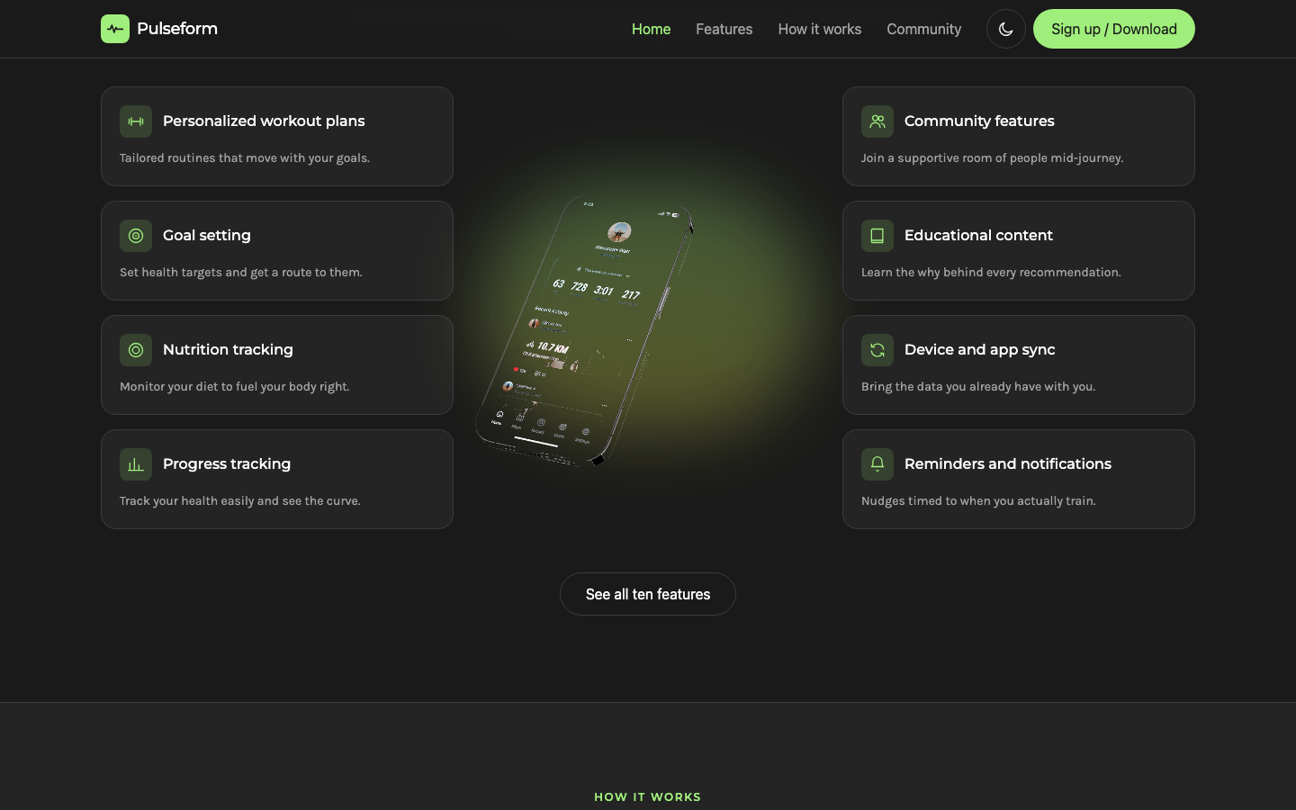 Pulseform website template preview 4