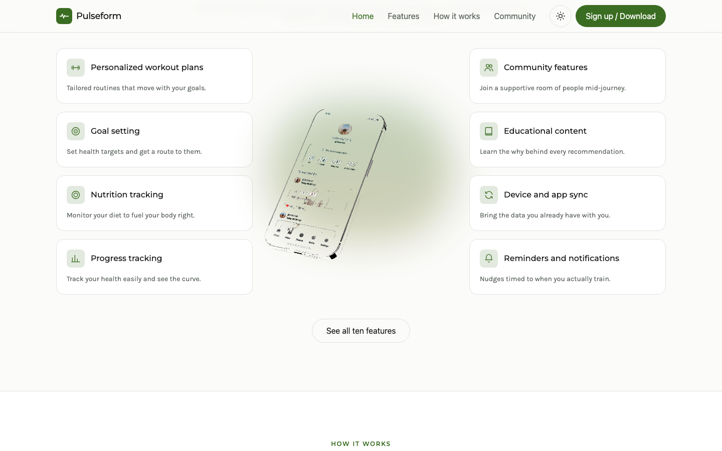 Pulseform website template preview 3