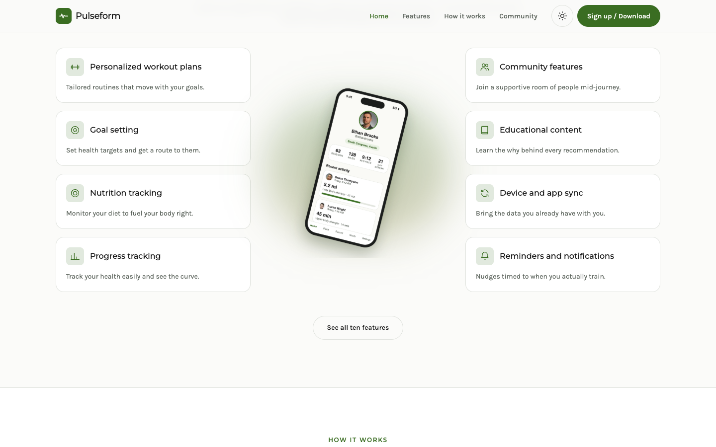 Pulseform website template preview 3