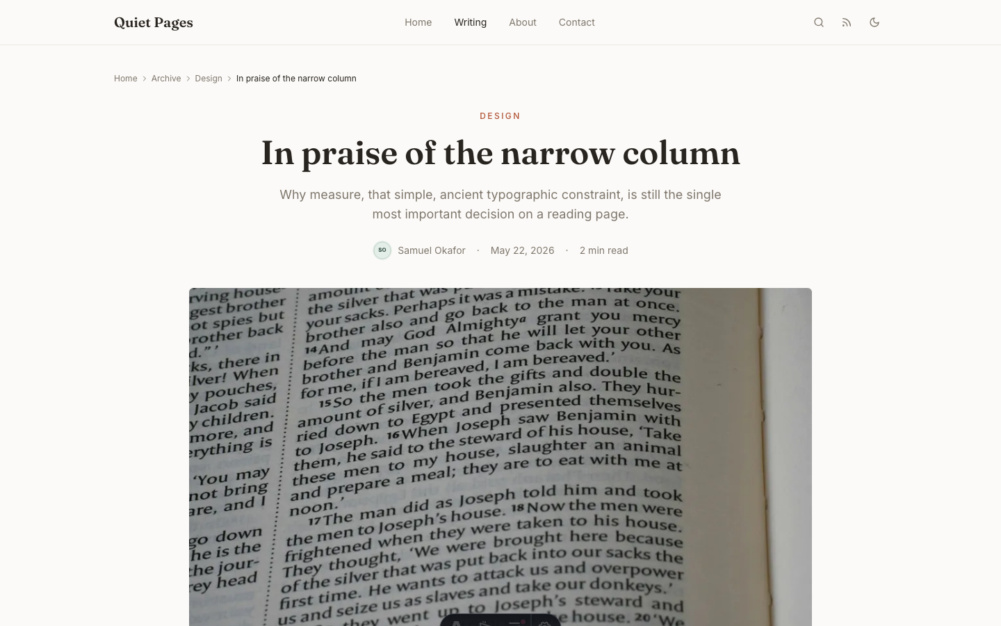 Quietpages website template — page 6