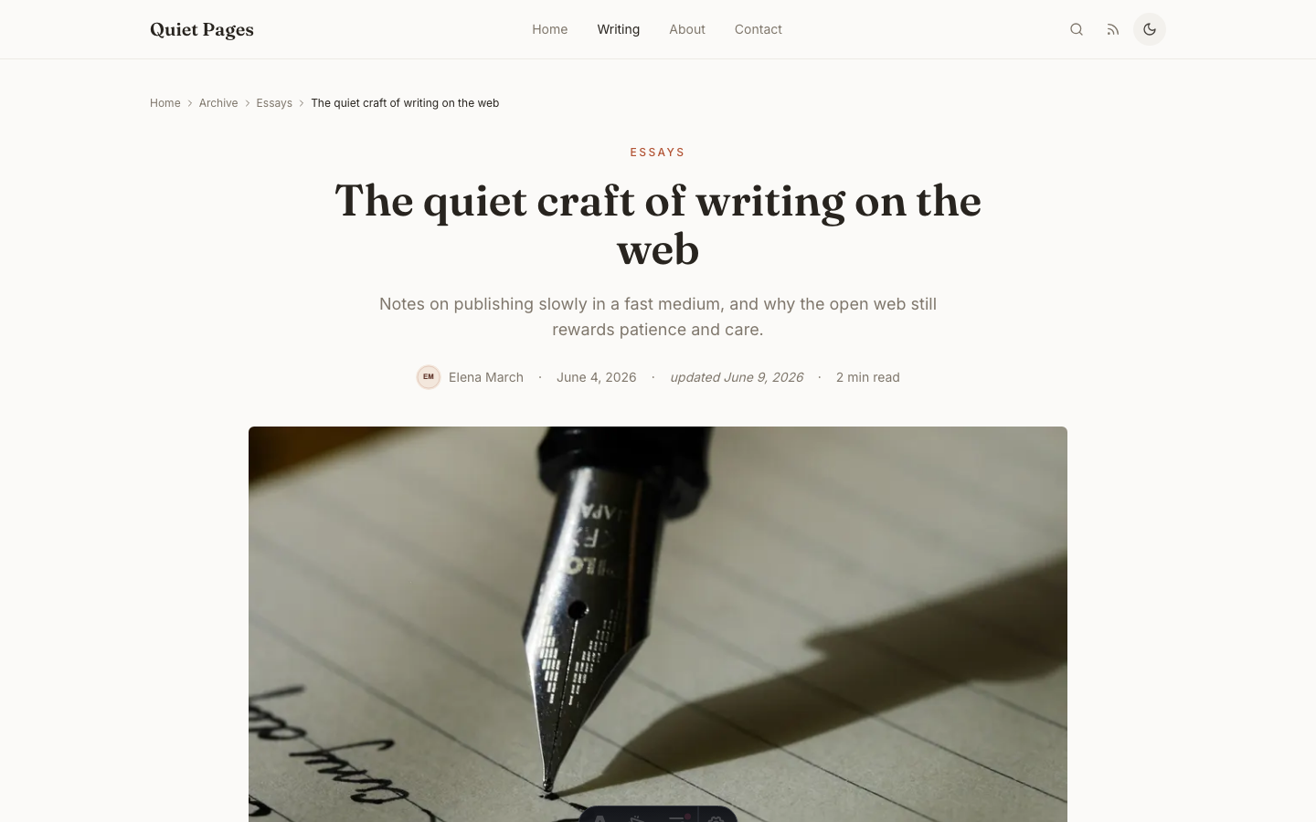 Quietpages website template — page 7