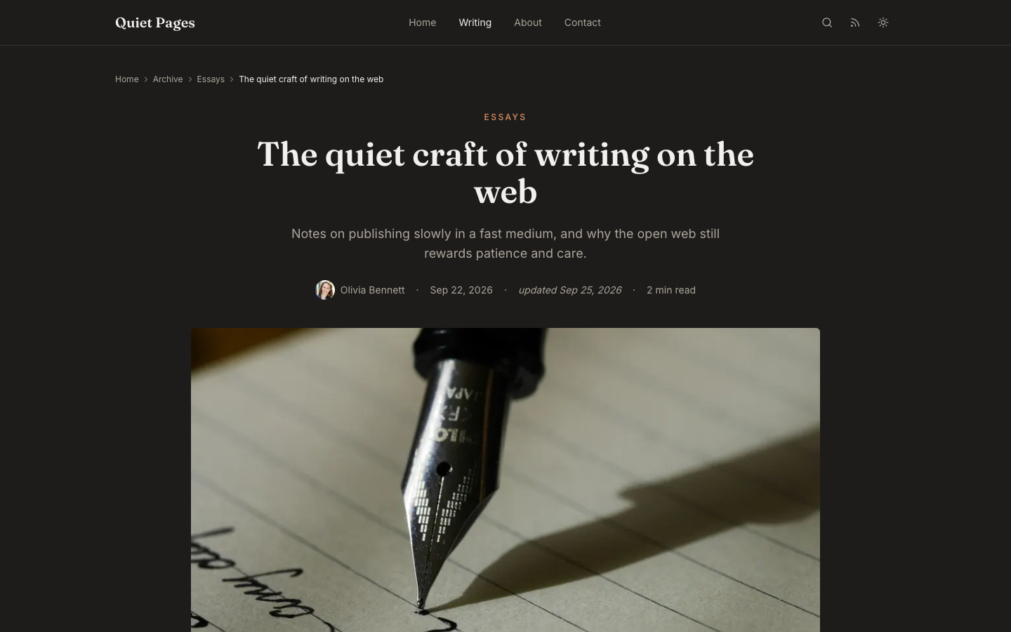 Quietpages website template preview 7