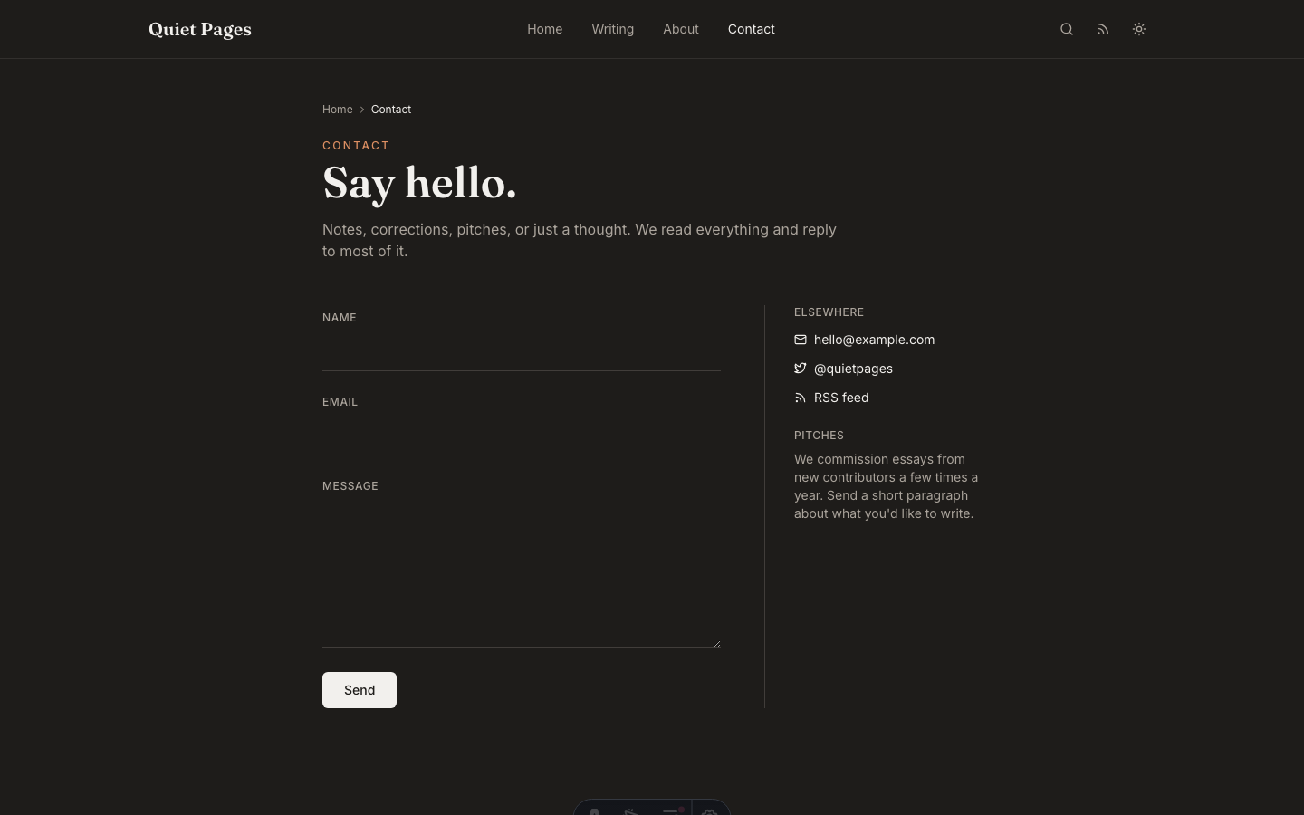 Quietpages website template — page 10