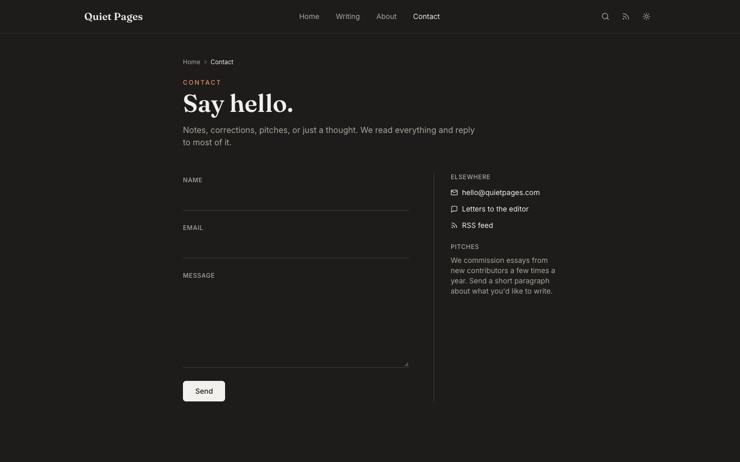 Quietpages website template preview 10
