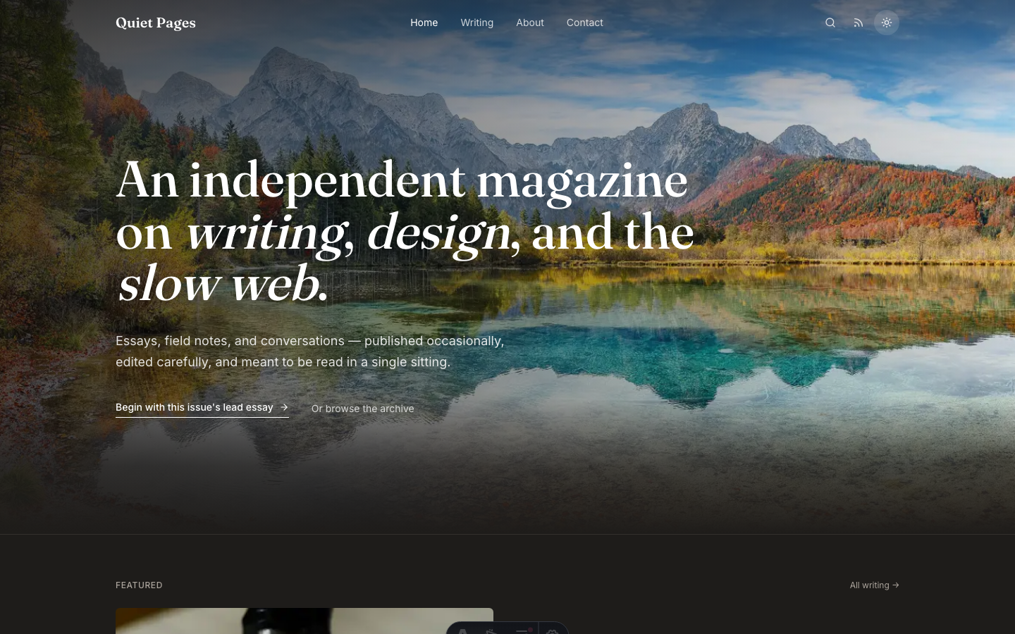 Quietpages website template — page 2