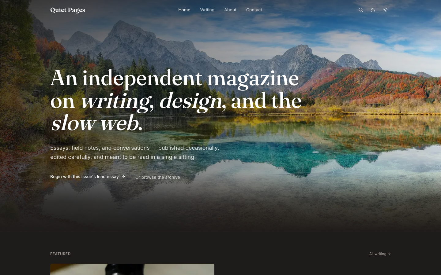 Quietpages website template preview 2