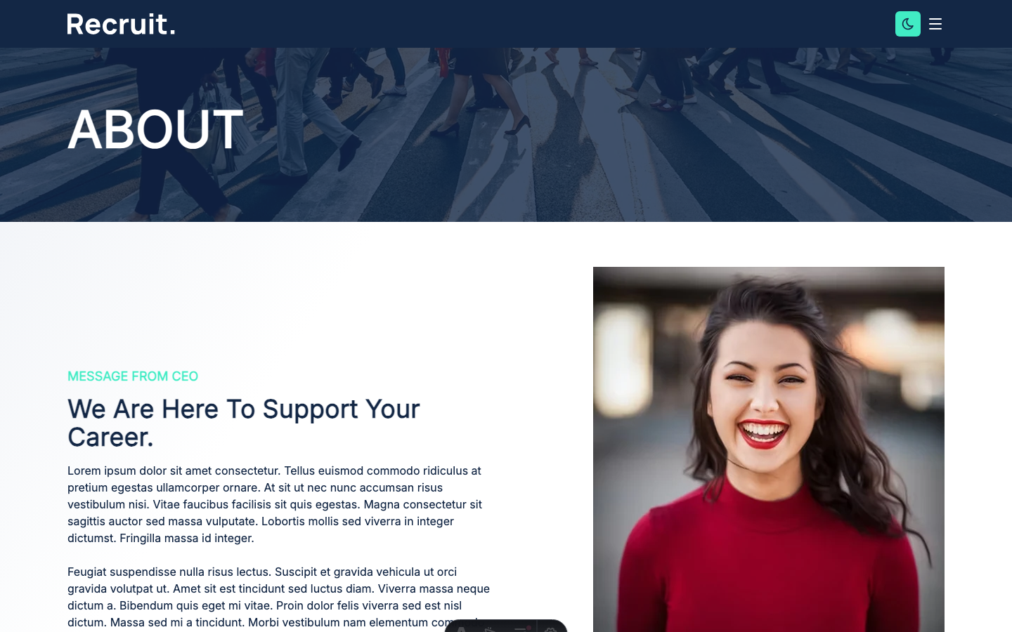 Recruit website template — page 3