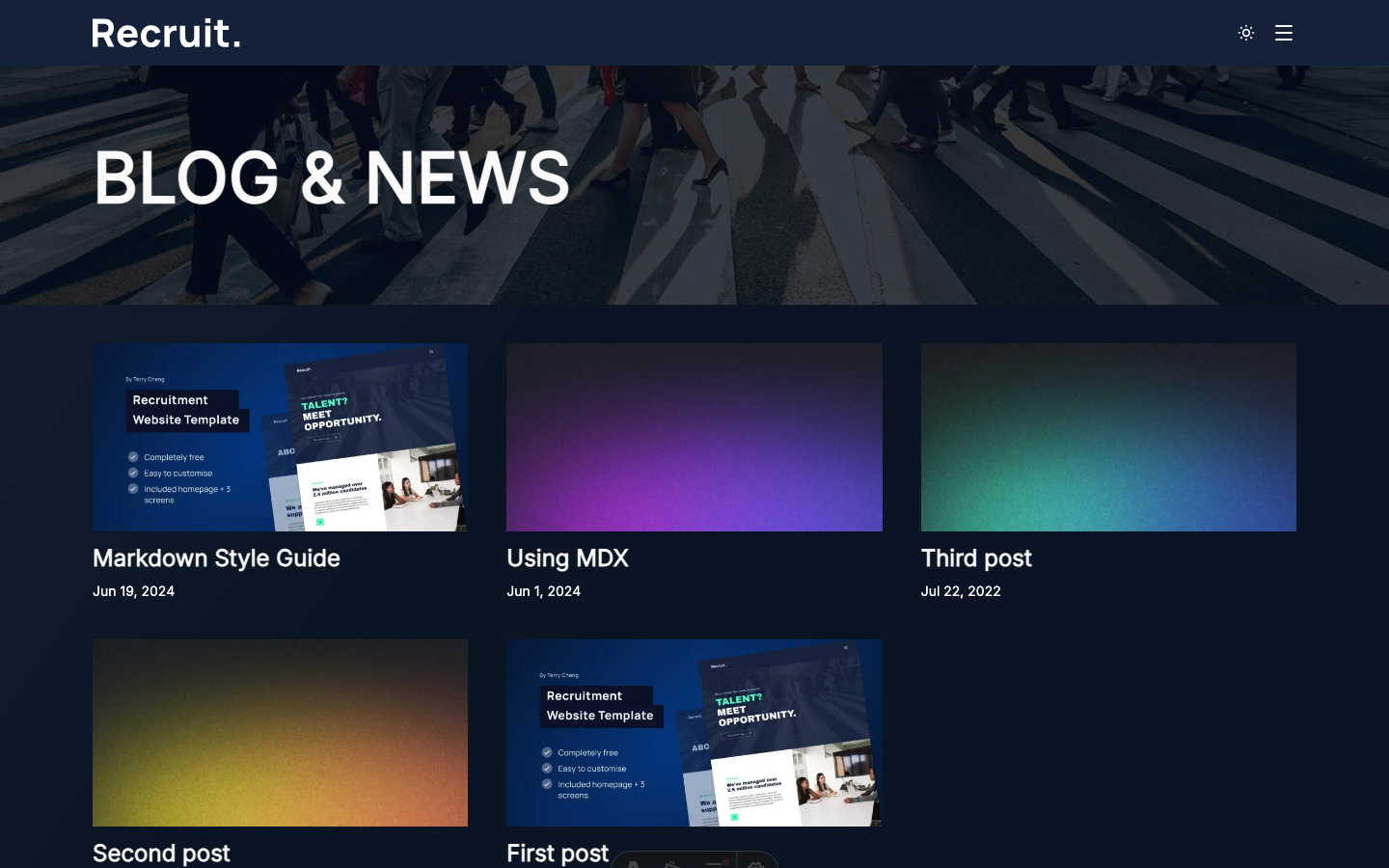 Recruit website template — page 4