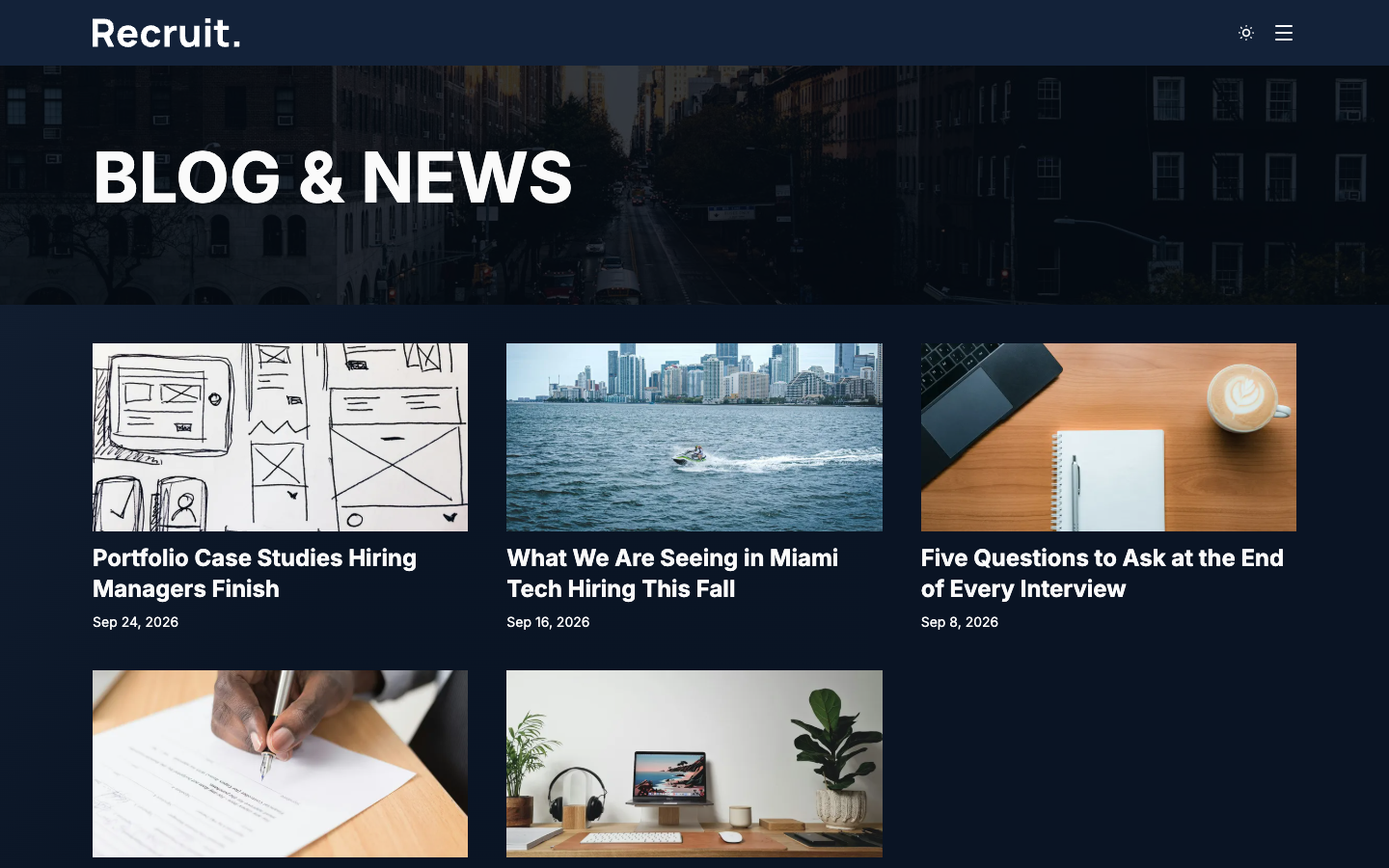 Recruit website template preview 4