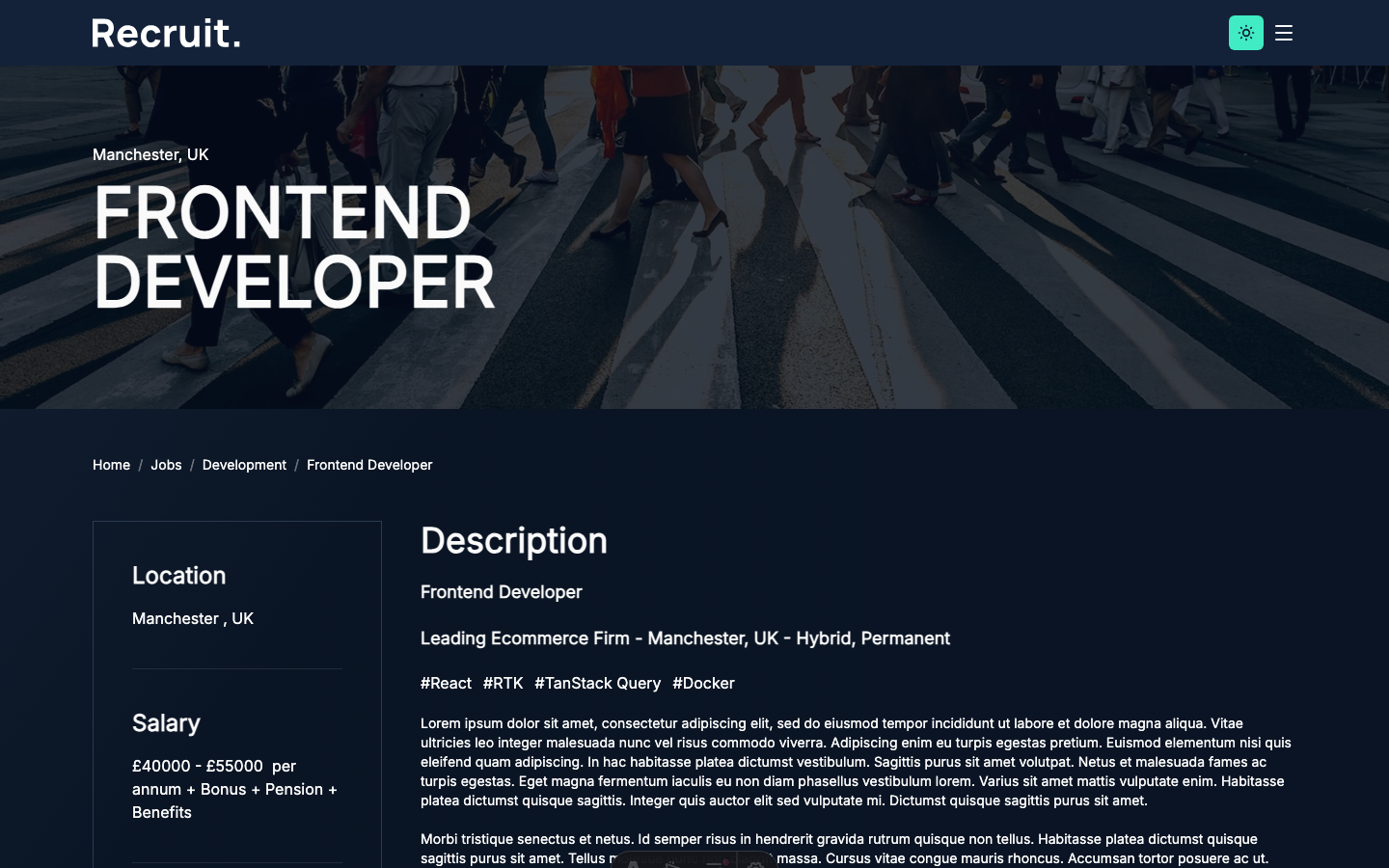 Recruit website template — page 5
