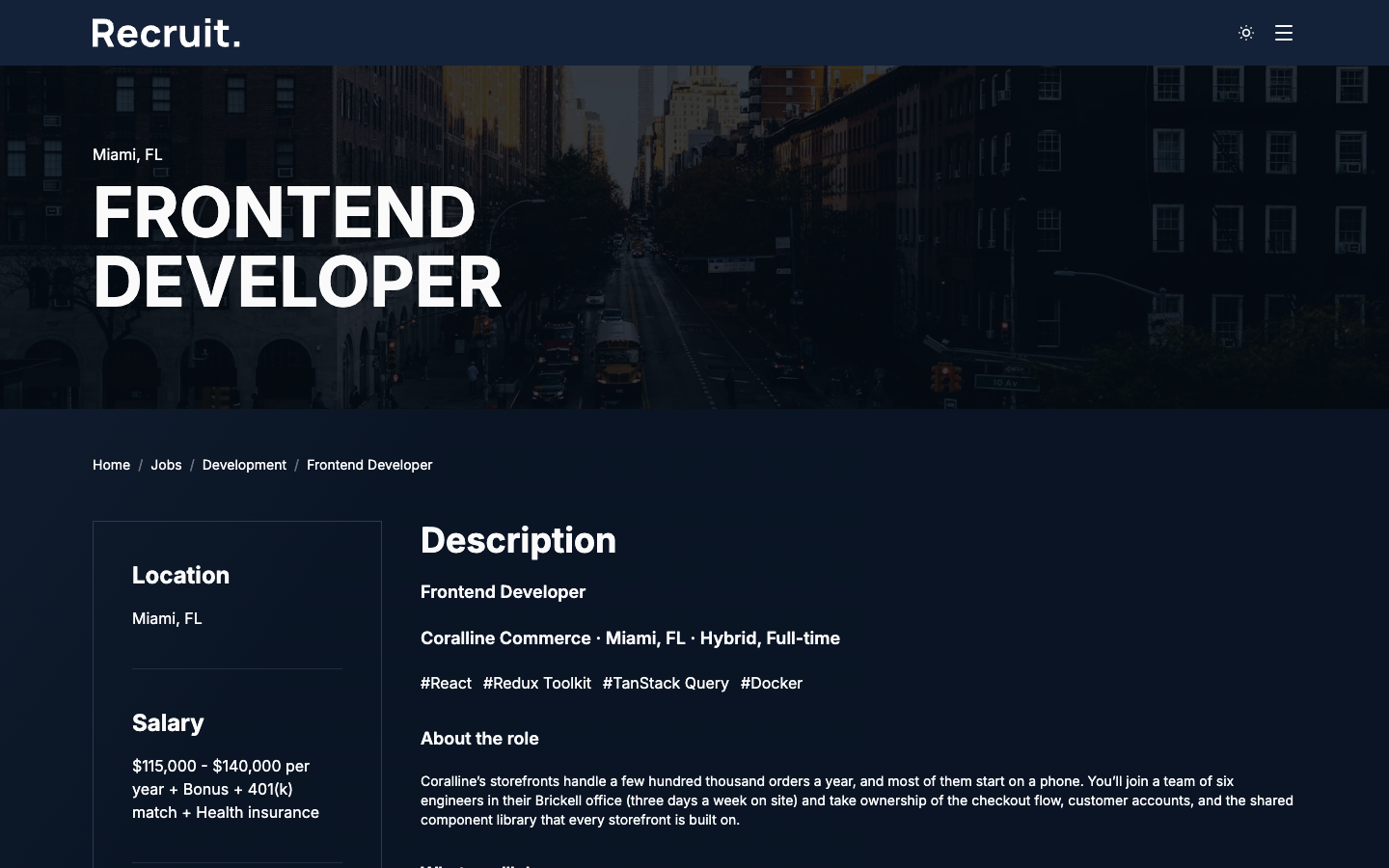 Recruit website template preview 5