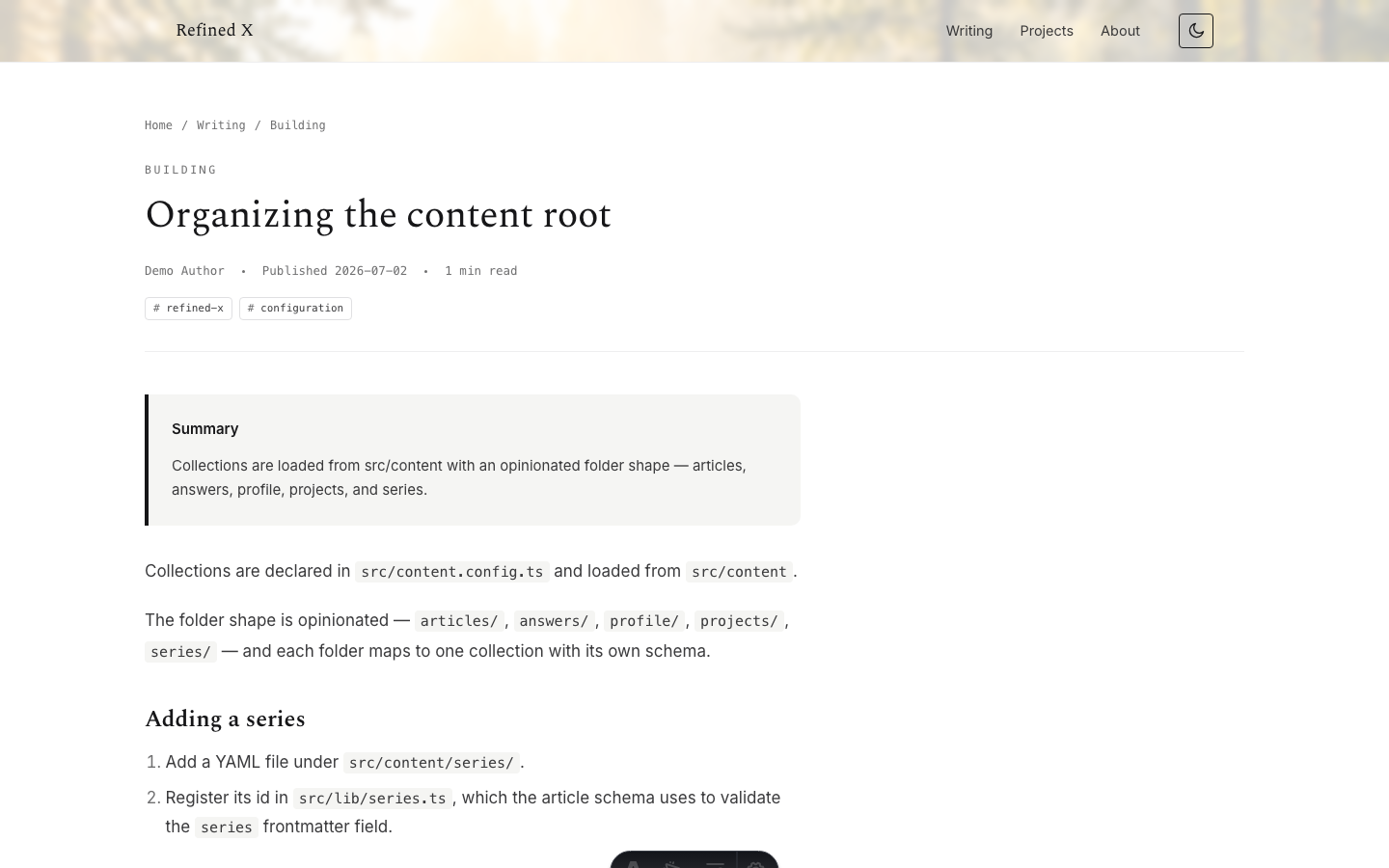 Refined X website template — page 4