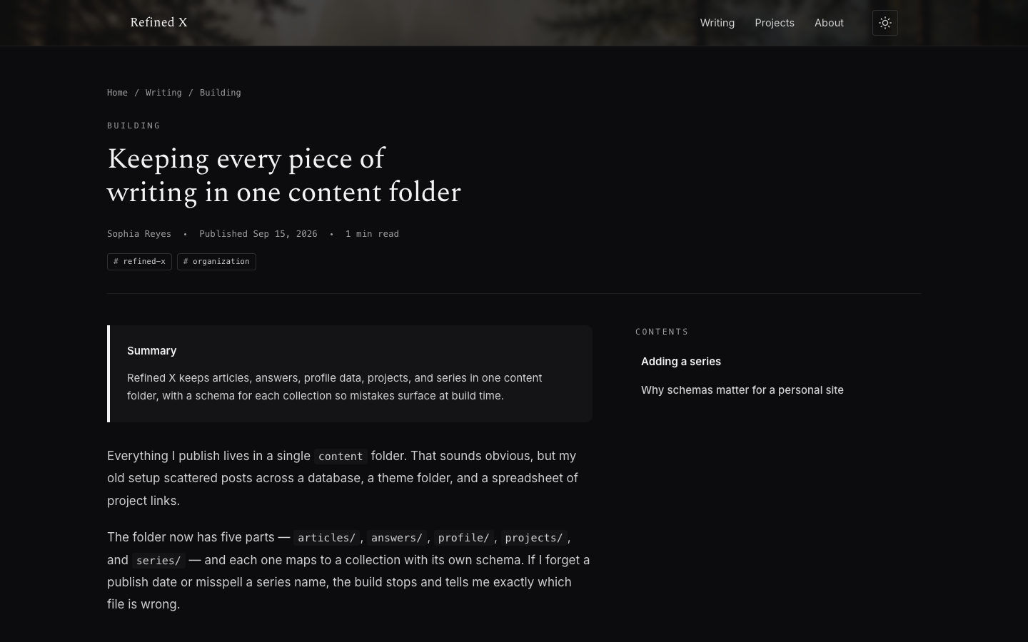 Refined X website template preview 4
