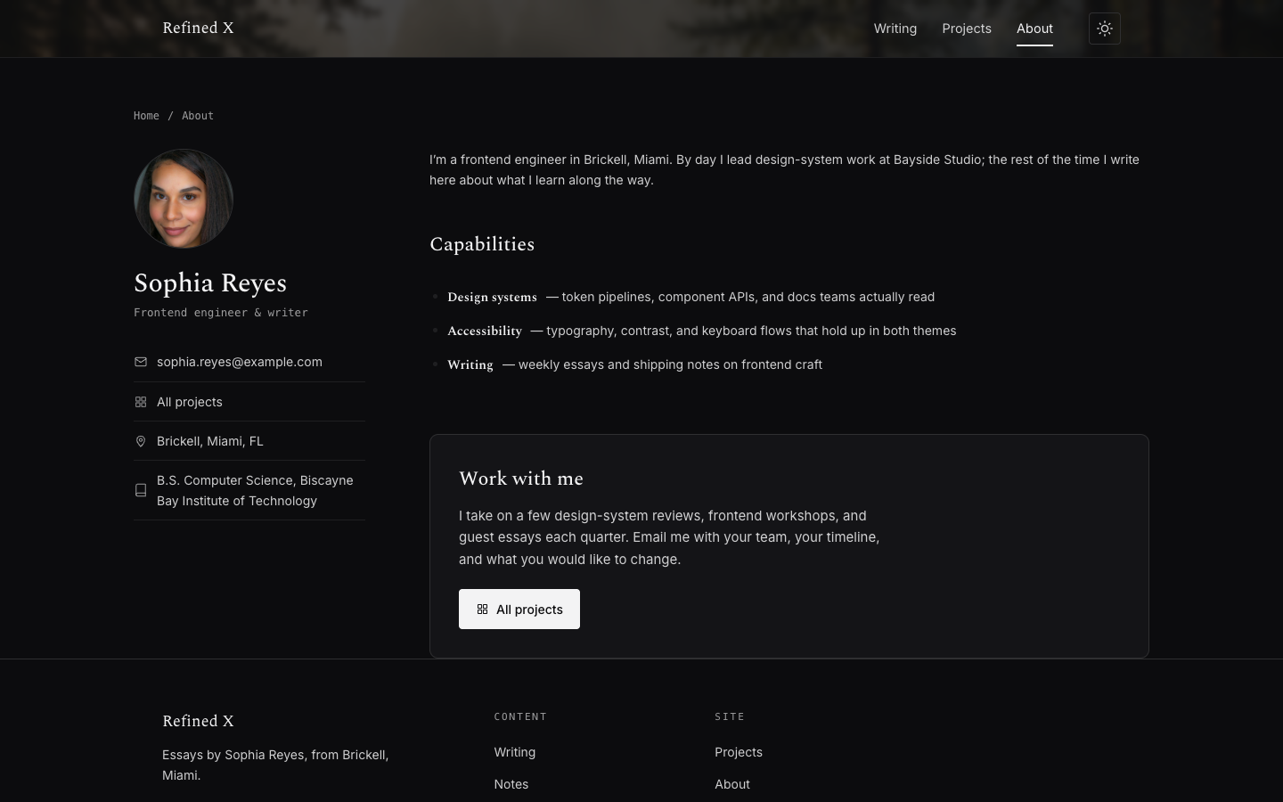 Refined X website template preview 5