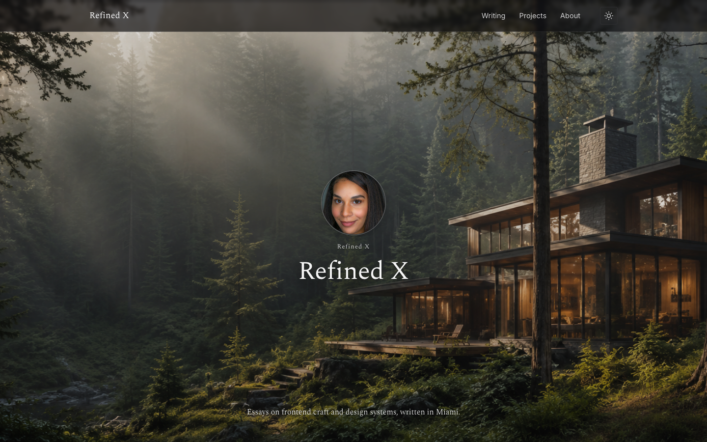 Refined X website template preview 2