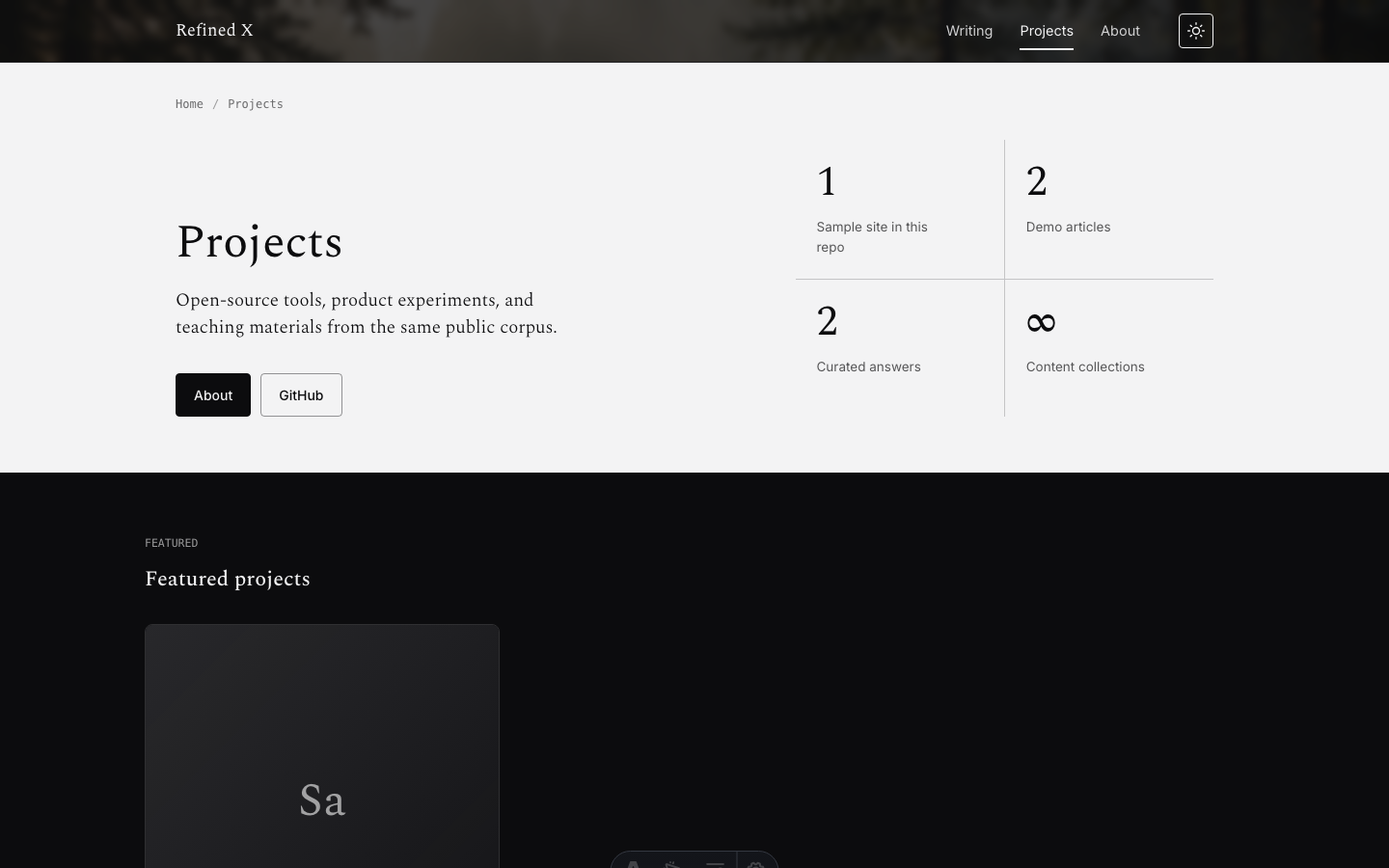 Refined X website template — page 6