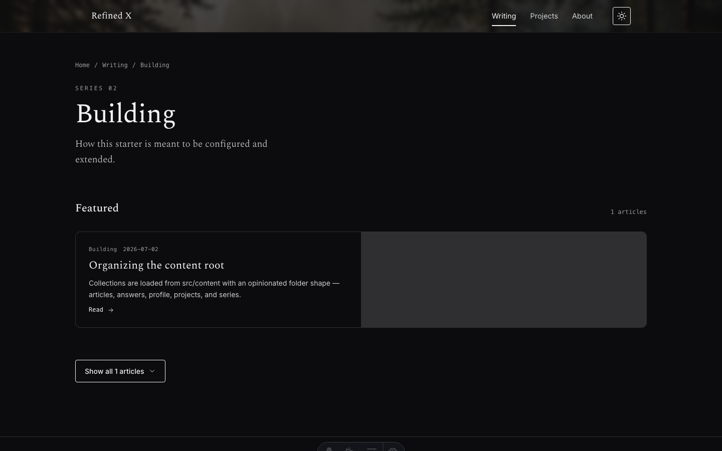 Refined X website template — page 7