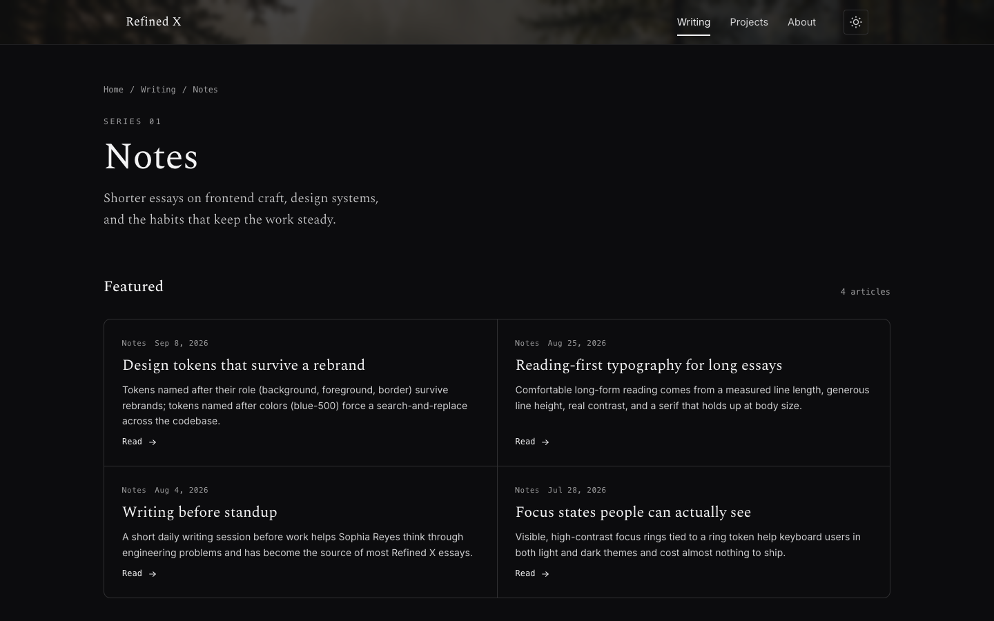 Refined X website template preview 8