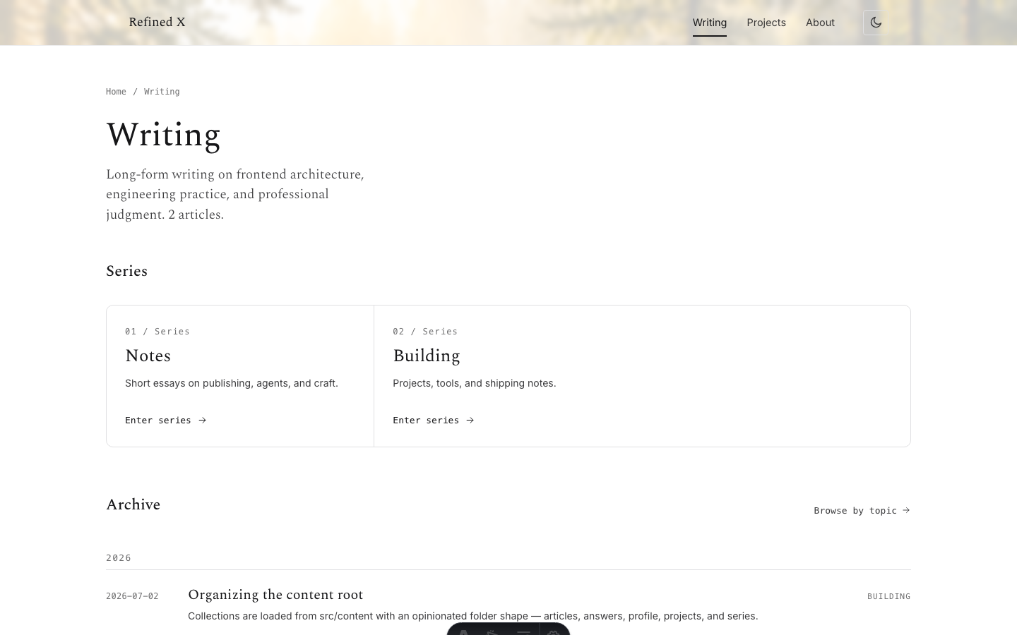 Refined X website template — page 9