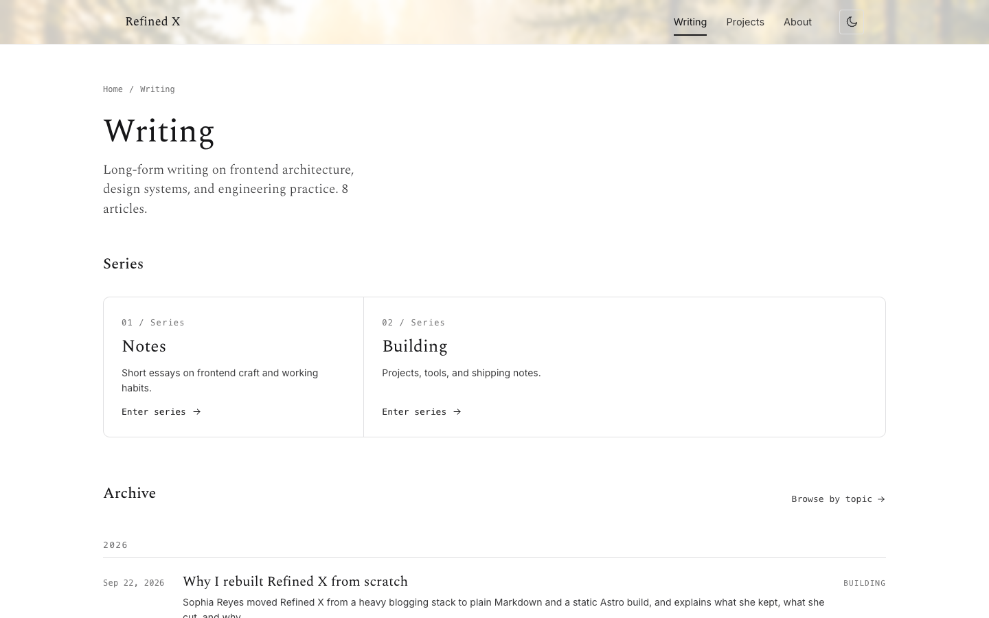Refined X website template preview 9