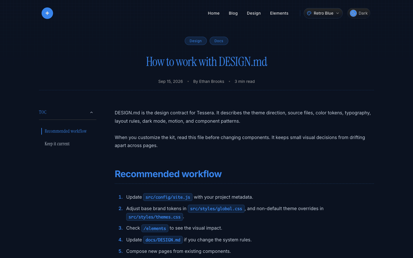 RicoUI Starter website template preview 6