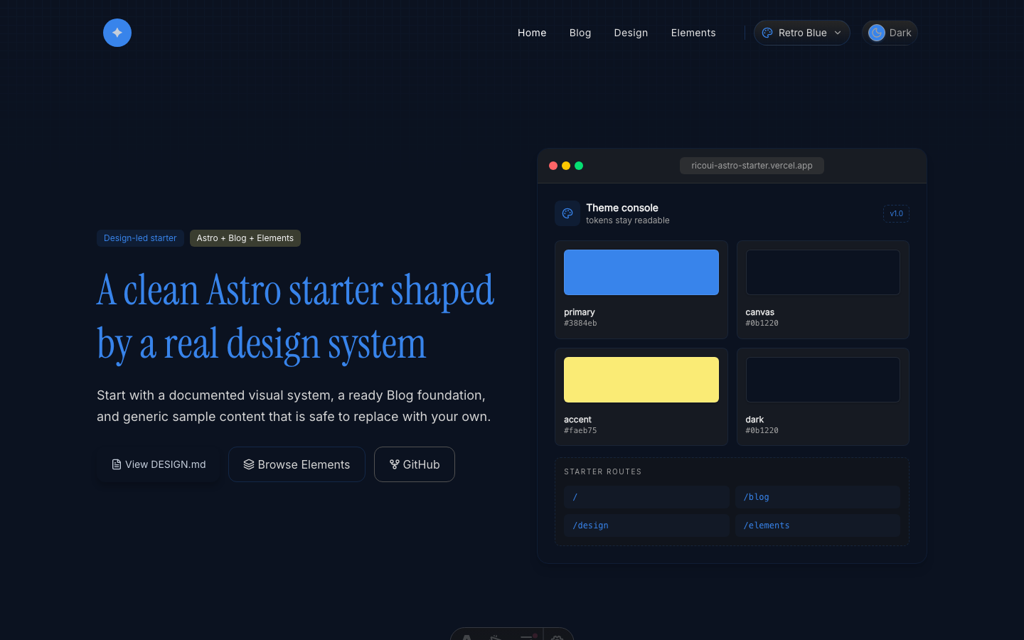 RicoUI Starter website template — page 2