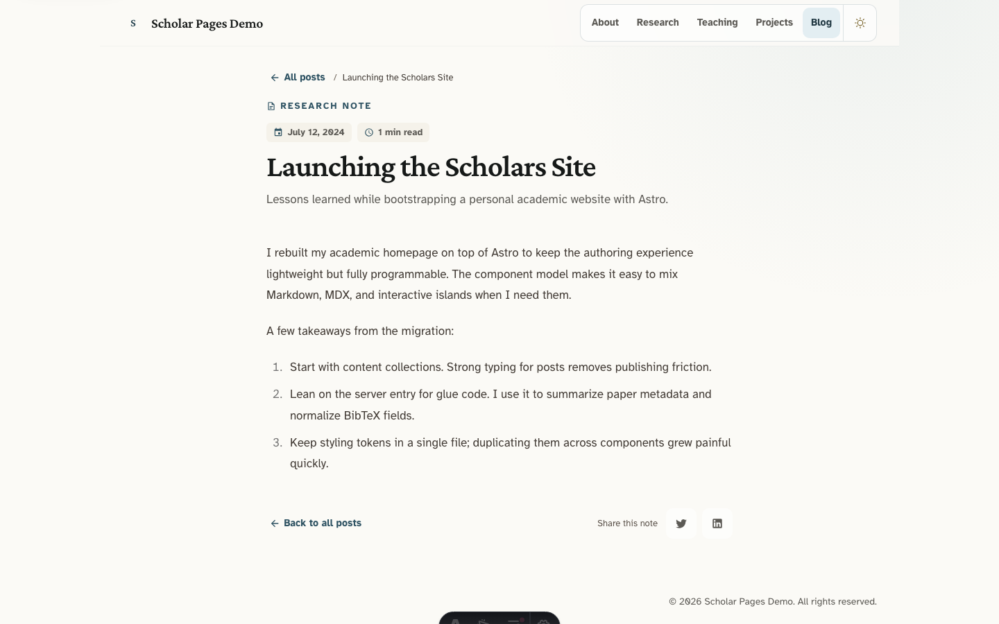 Scholars website template — page 4