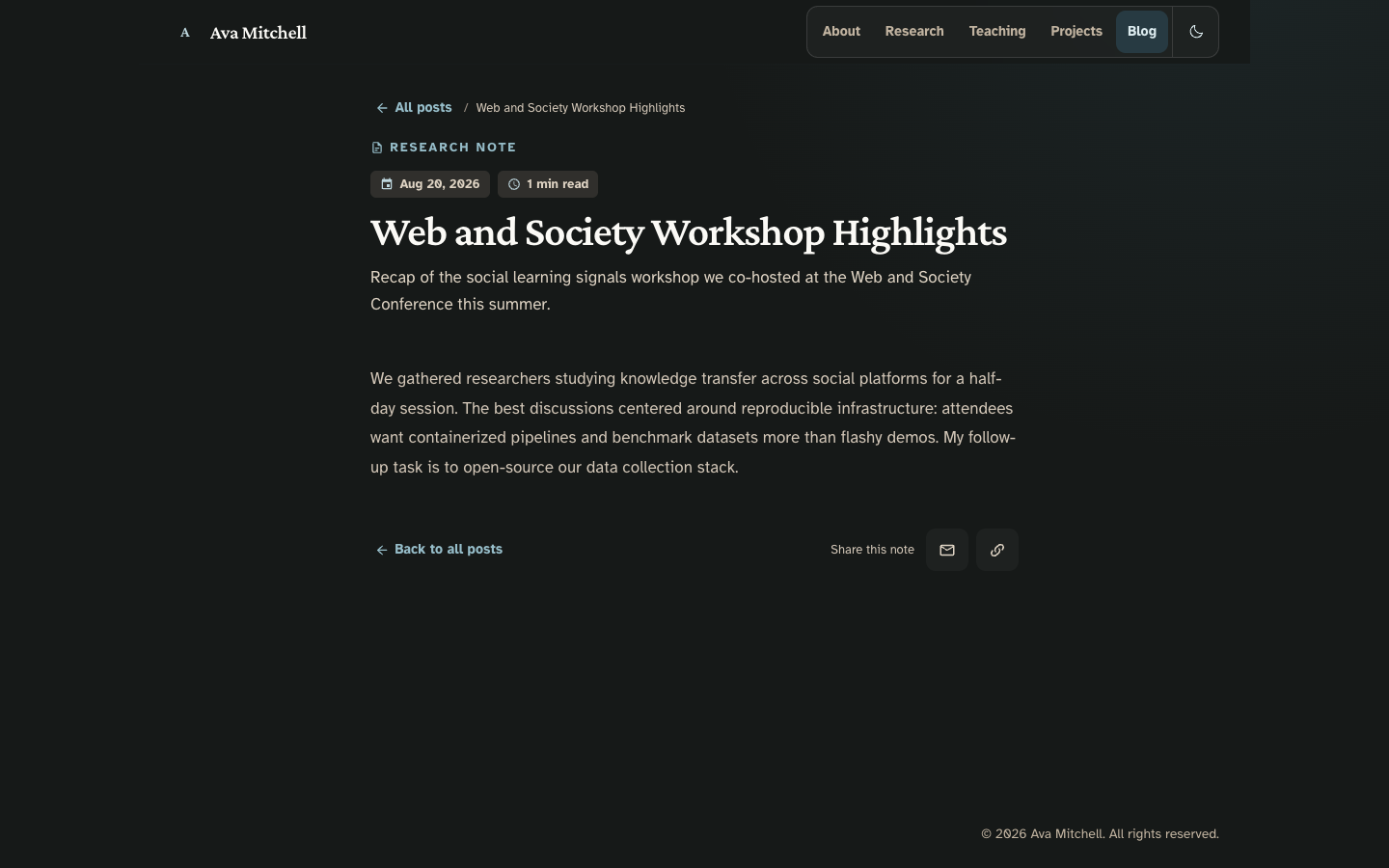 Scholars website template preview 7