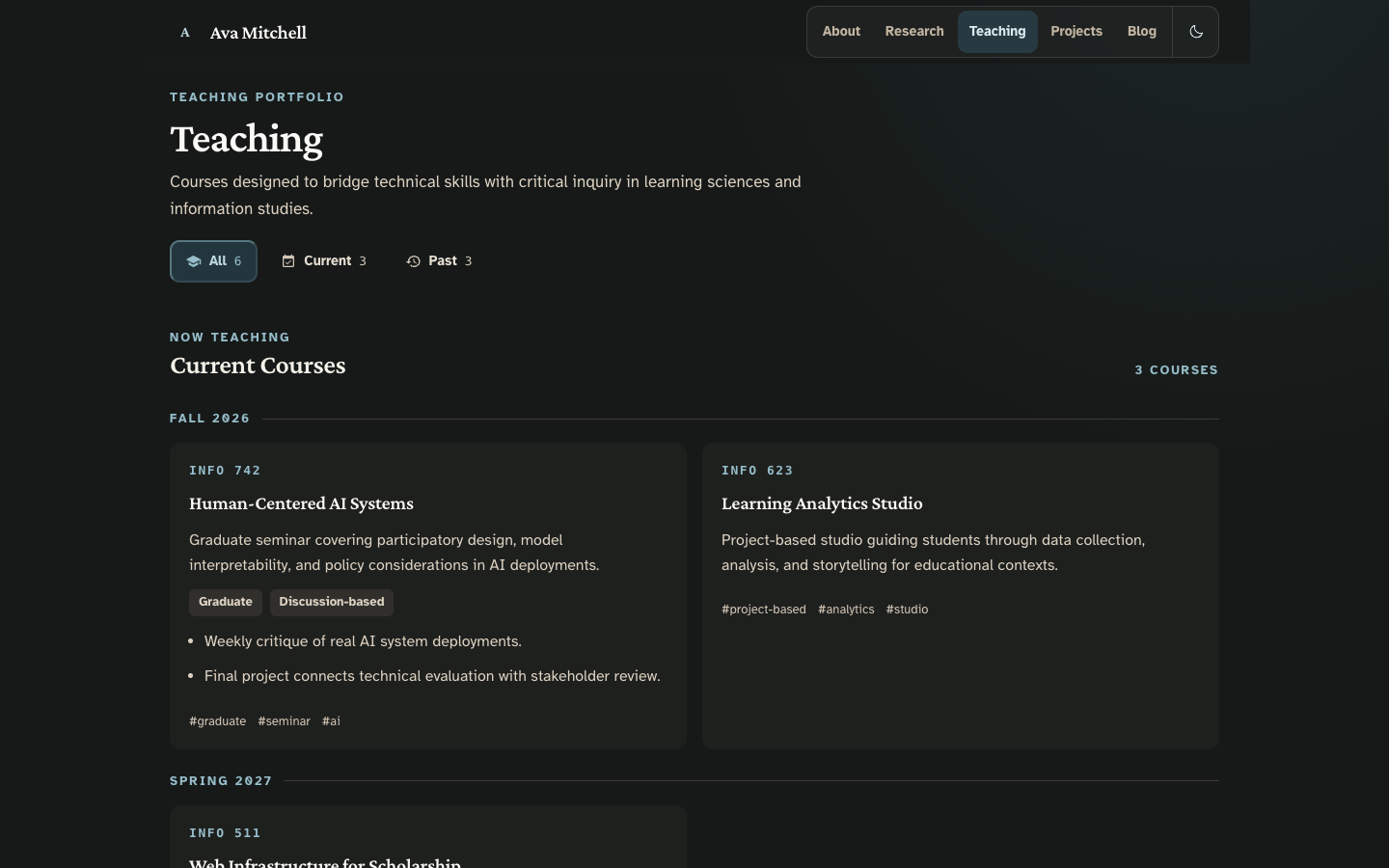 Scholars website template preview 10