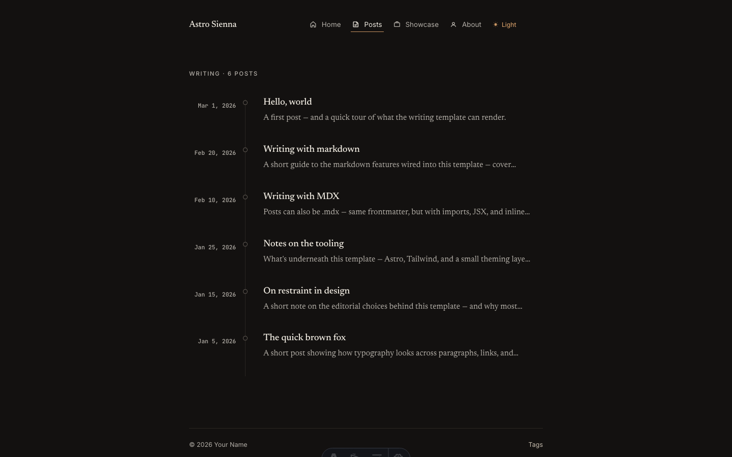 Astro Sienna website template — page 4
