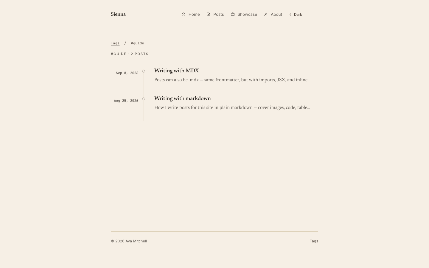 Astro Sienna website template preview 8