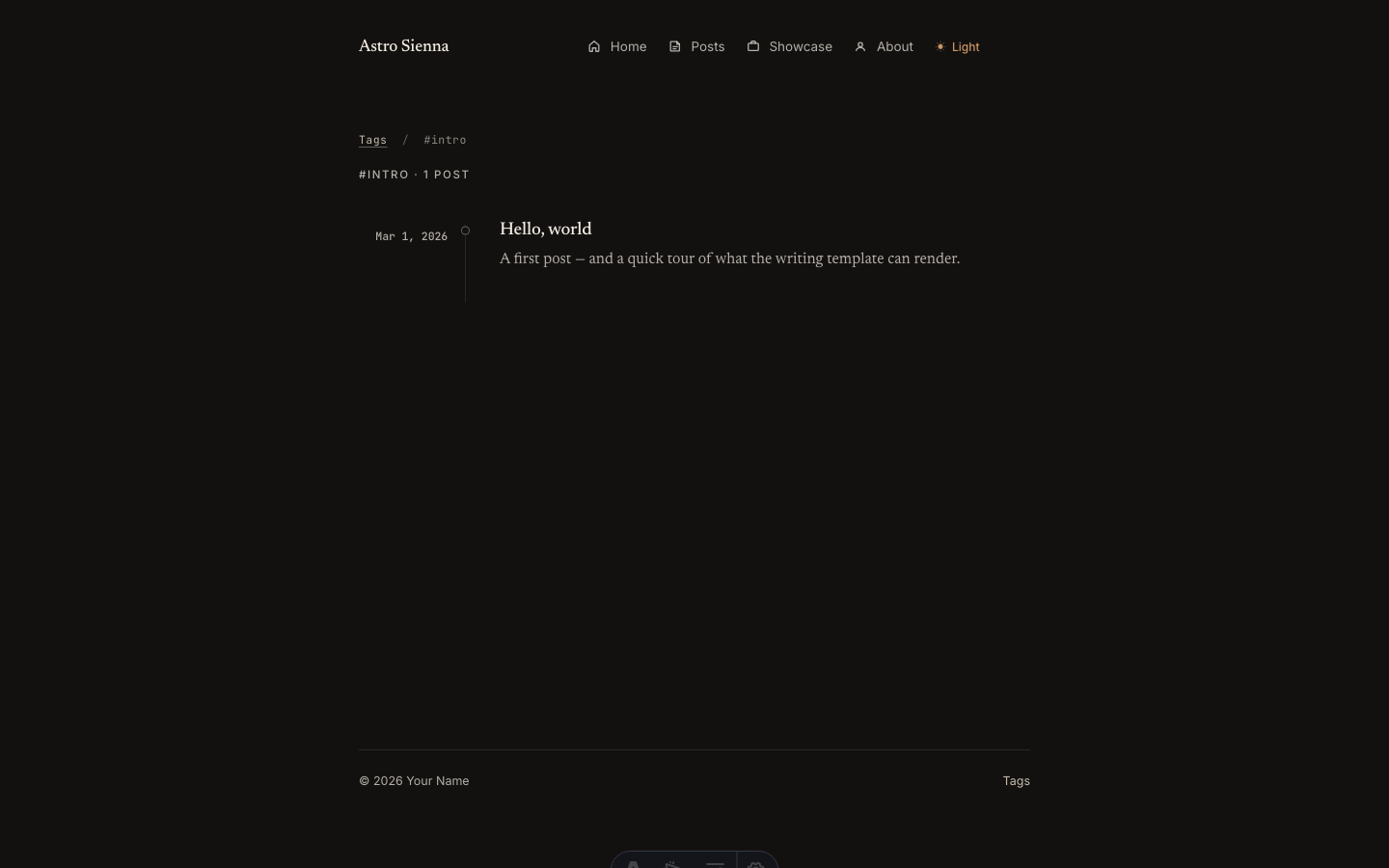 Astro Sienna website template — page 9