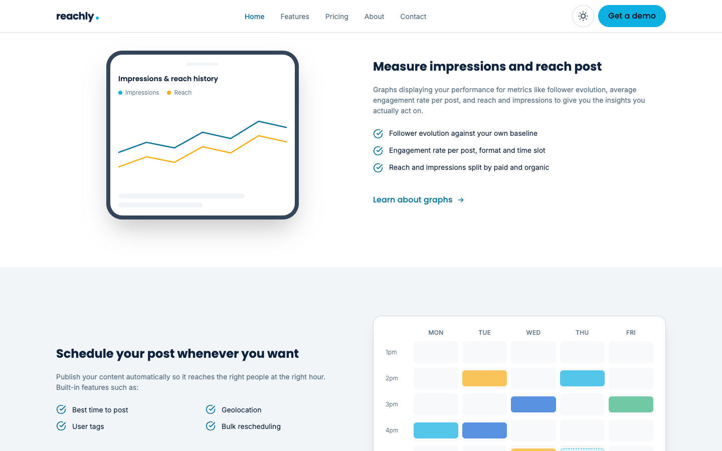 Reachly website template preview 3