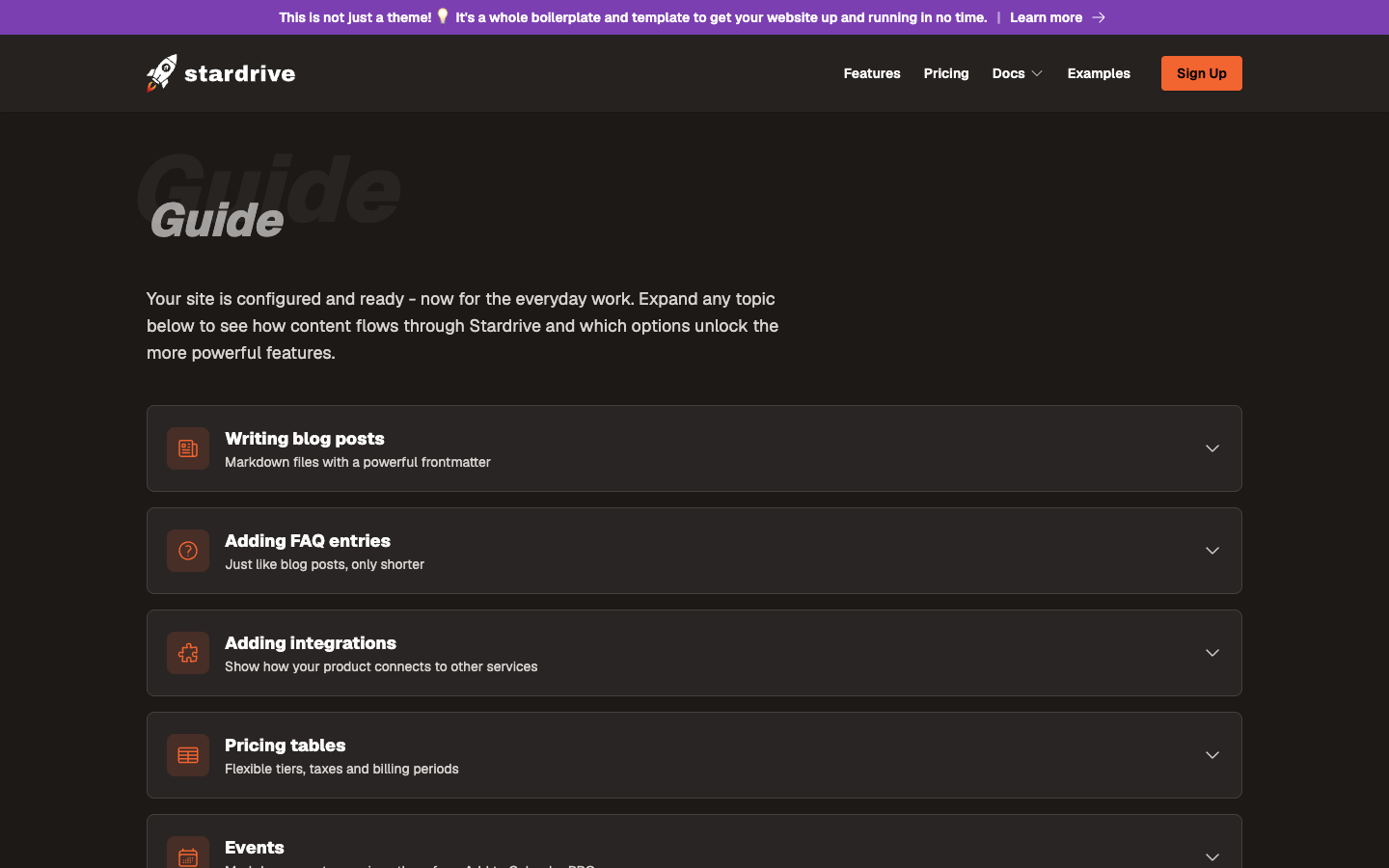 Astro Stardrive website template preview 4
