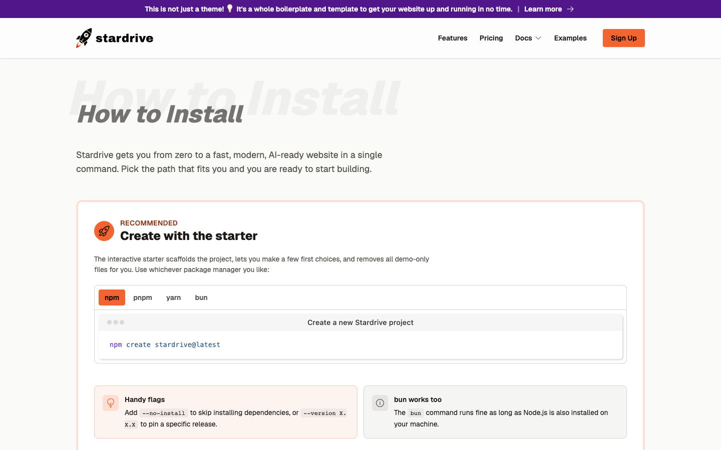 Astro Stardrive website template preview 5