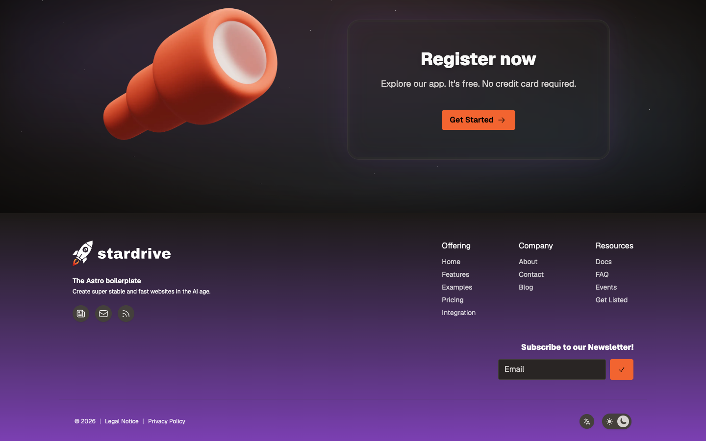 Astro Stardrive website template preview 6