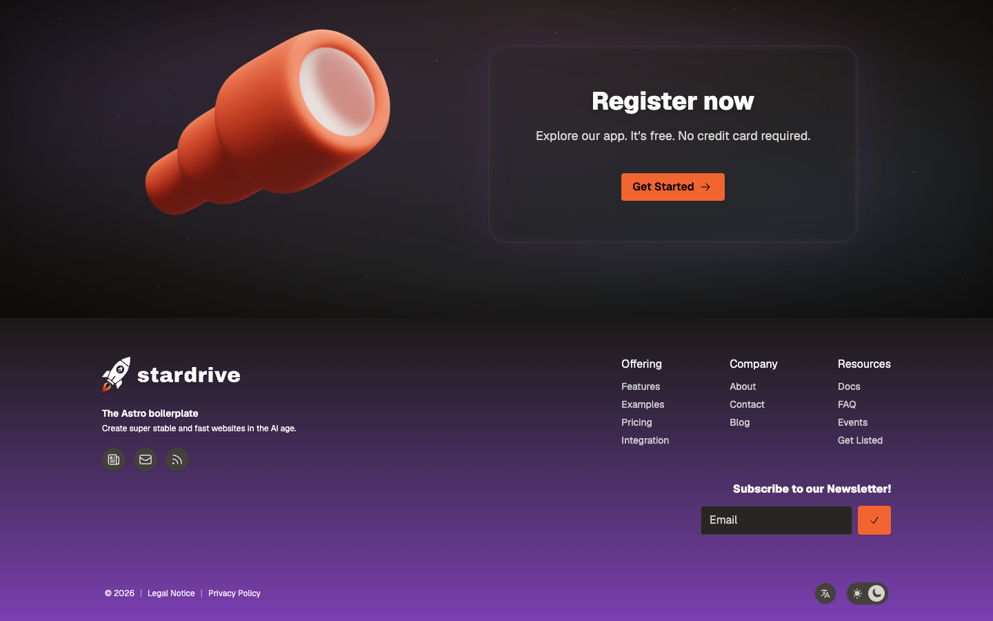 Astro Stardrive website template preview 2