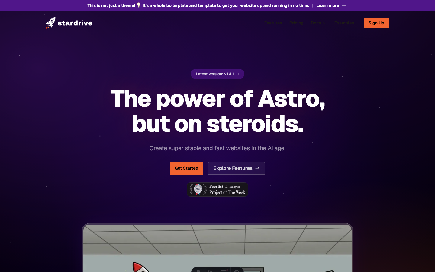 Astro Stardrive website template preview