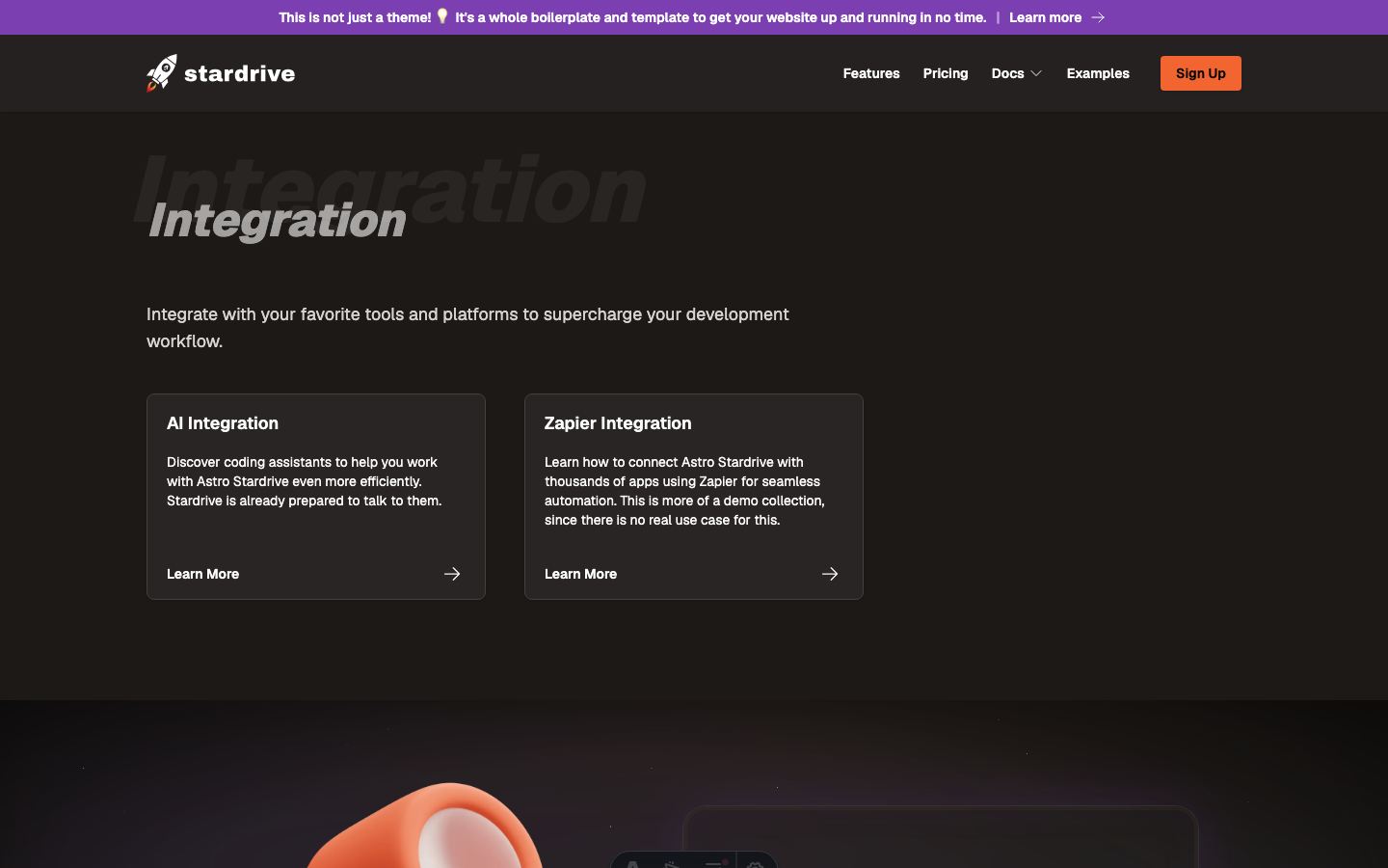 Astro Stardrive website template — page 8