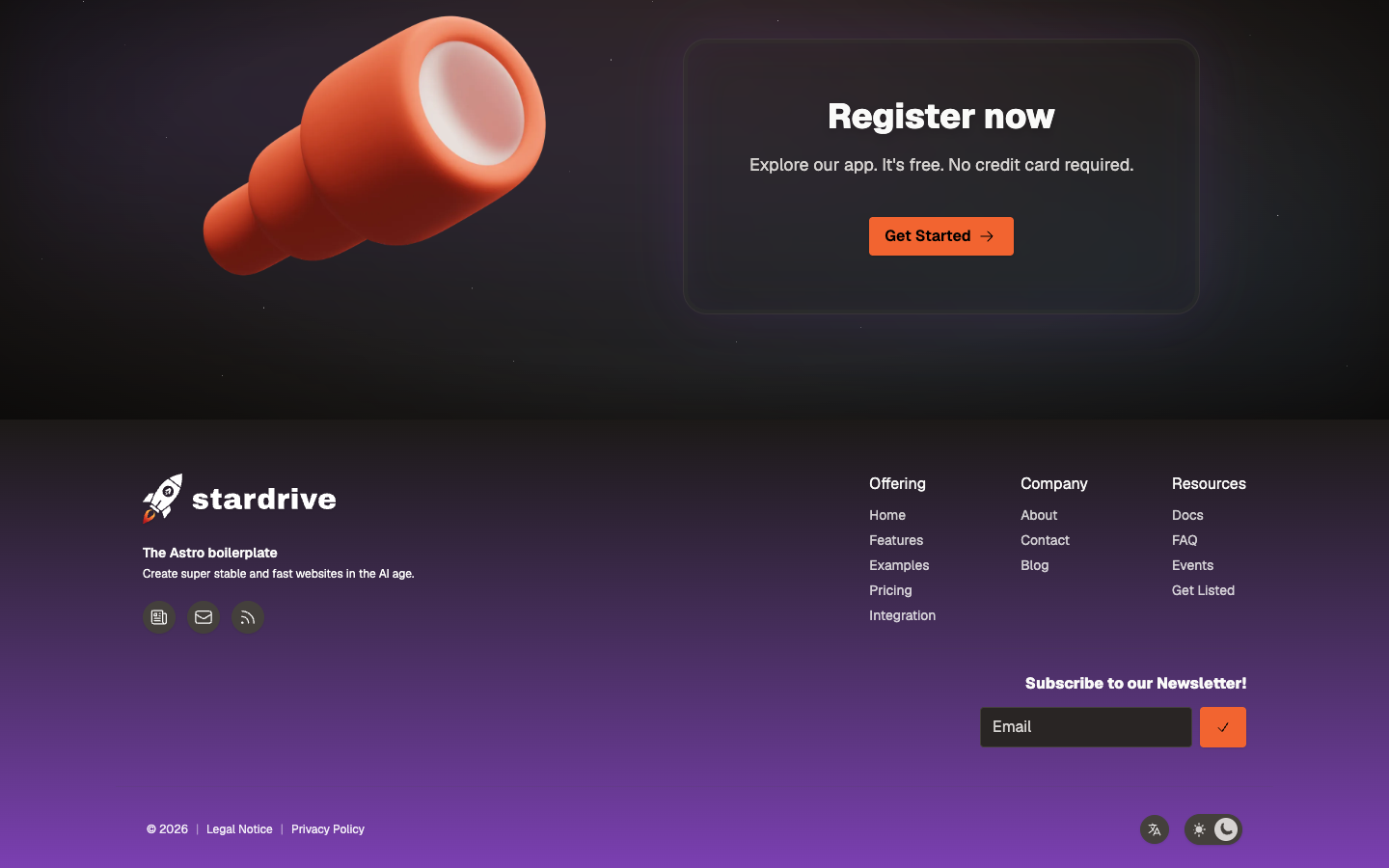 Astro Stardrive website template preview 9