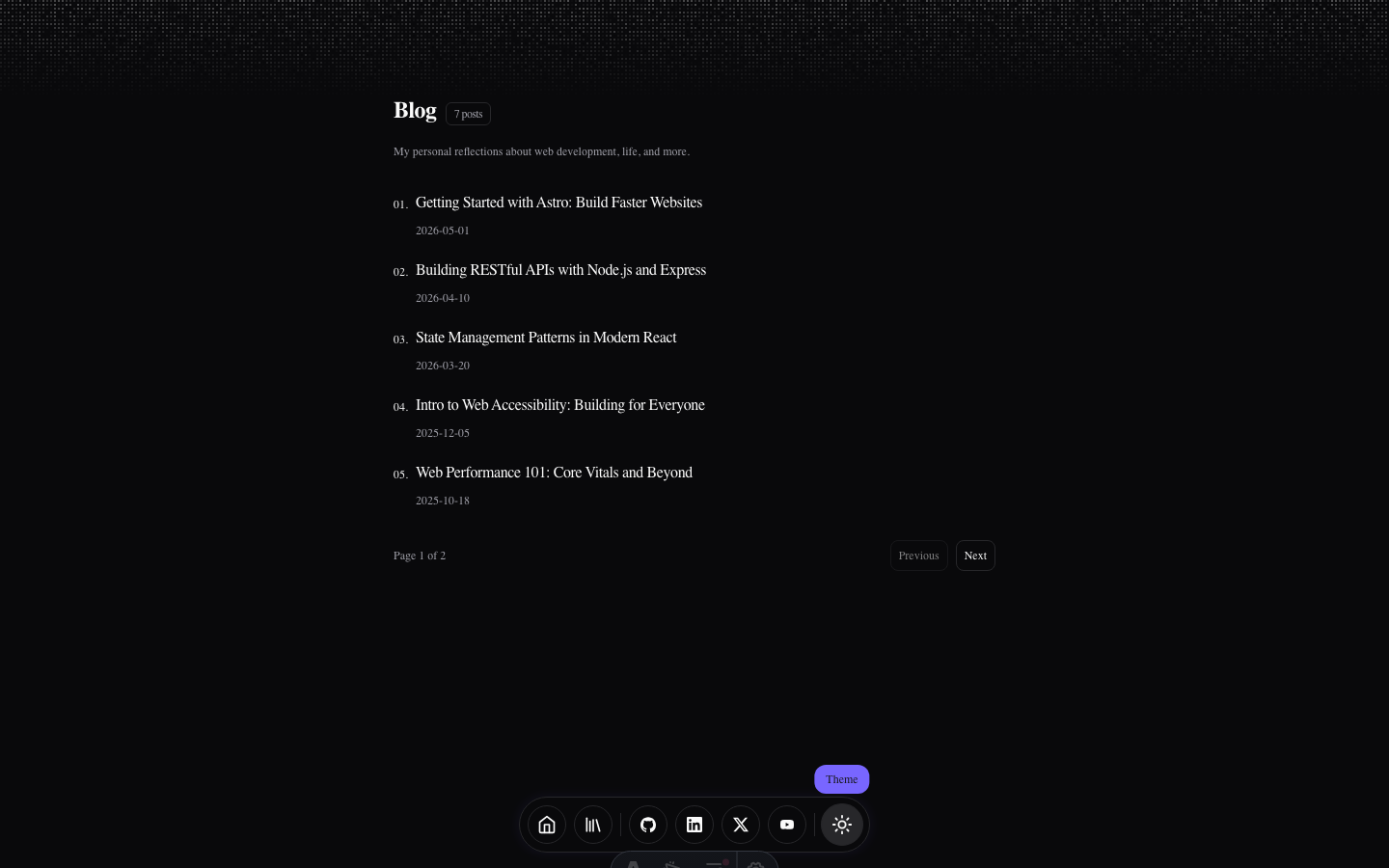 Starfolio website template — page 3