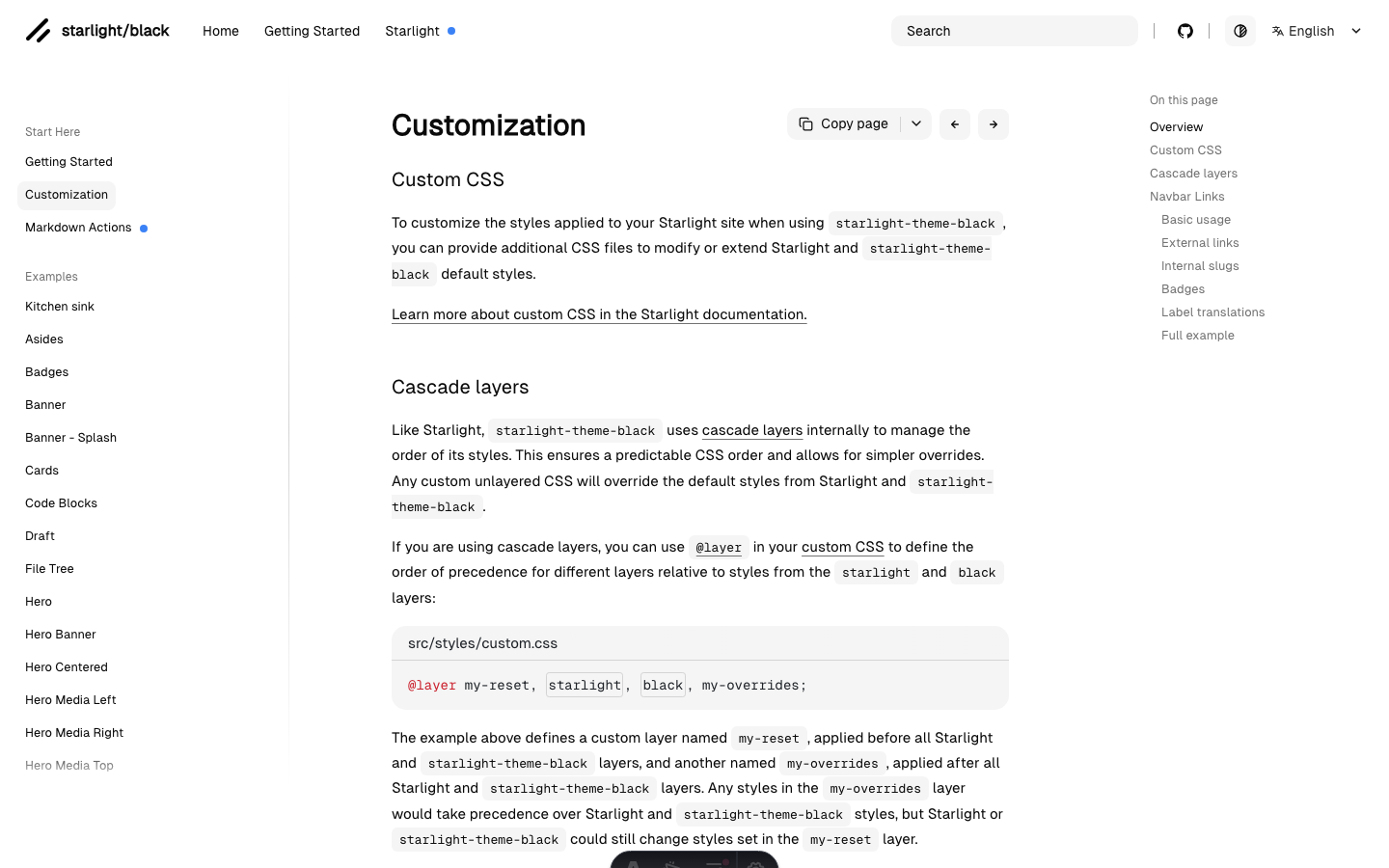 Starlight Black website template — page 3